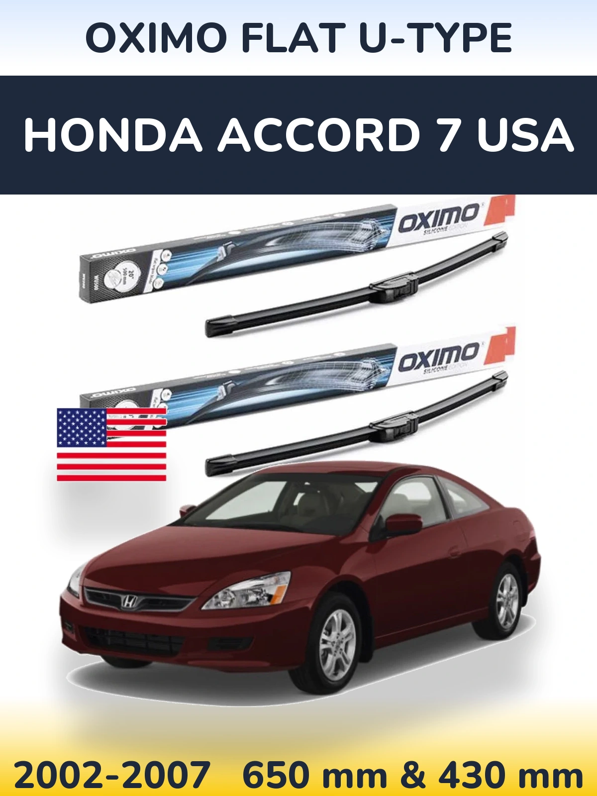 Ștergătoare Oximo Flat U-type pentru Honda Accord 7 USA