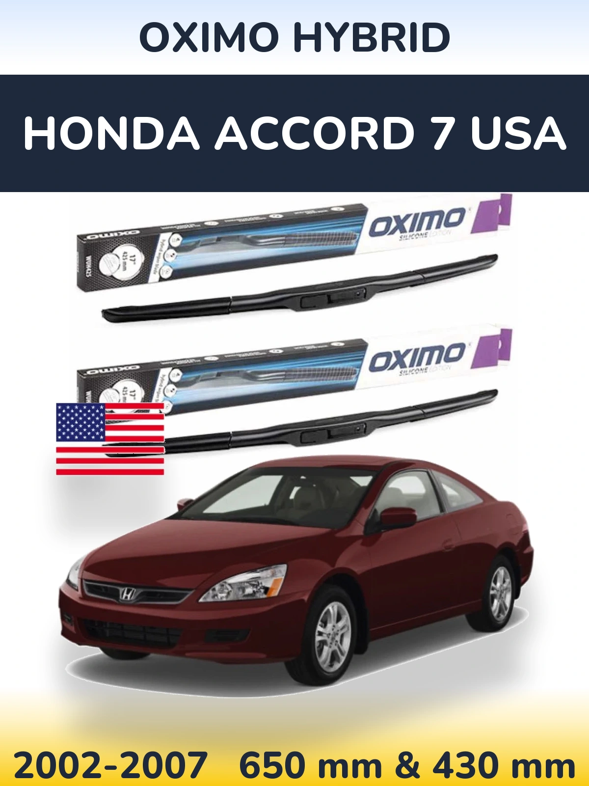 Ștergătoare Oximo Hybrid pentru Honda Accord 7 USA