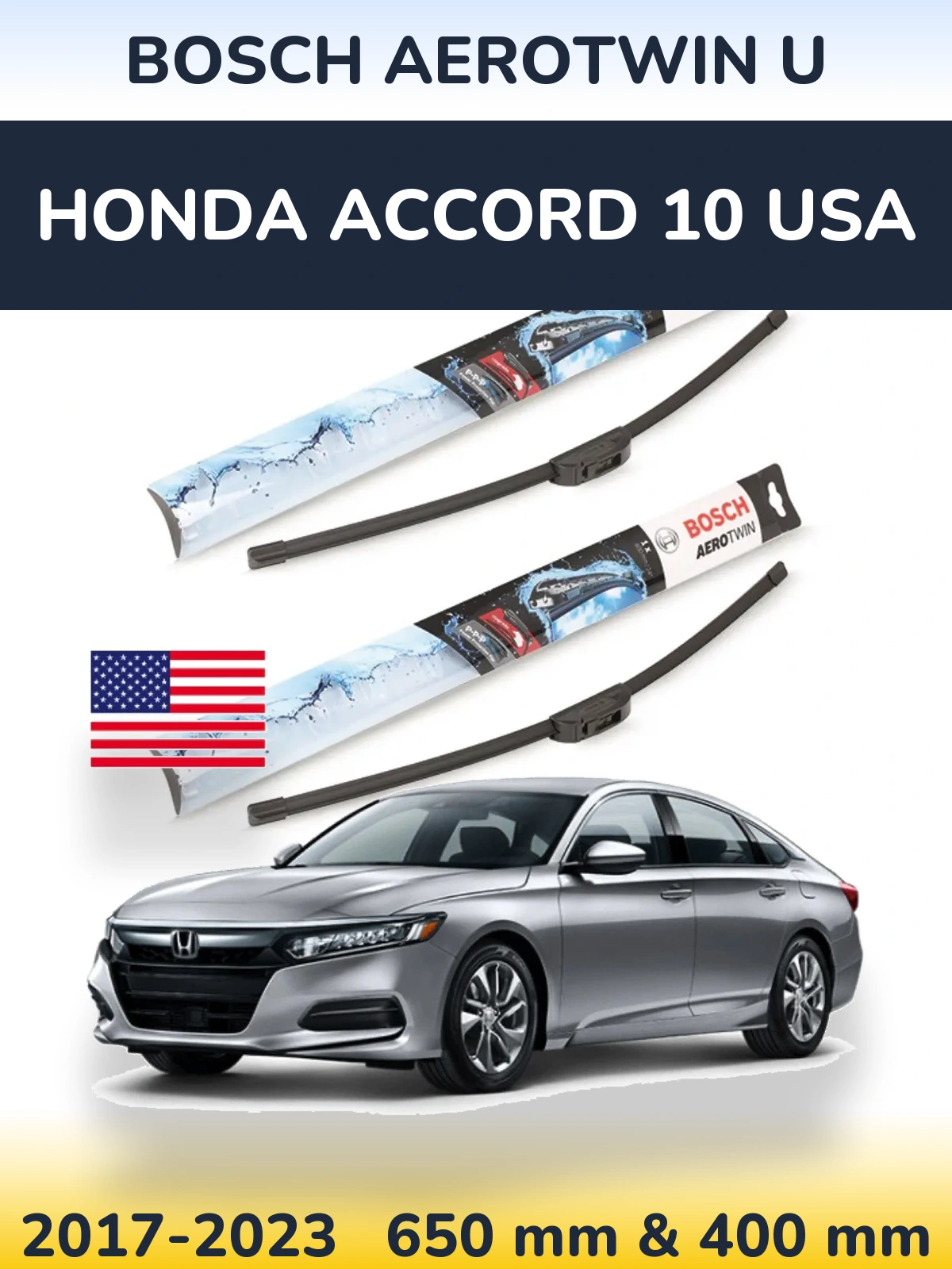Ștergătoare BOSCH AeroTwin U pentru Honda Accord 10 USA