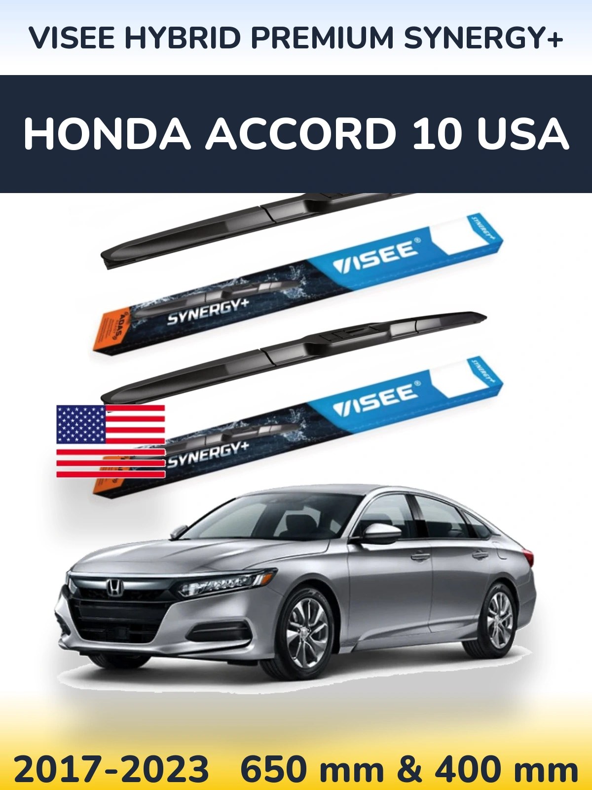 Ștergătoare VISEE HYBRID PREMIUM SYNERGY+ pentru Honda Accord 10 USA