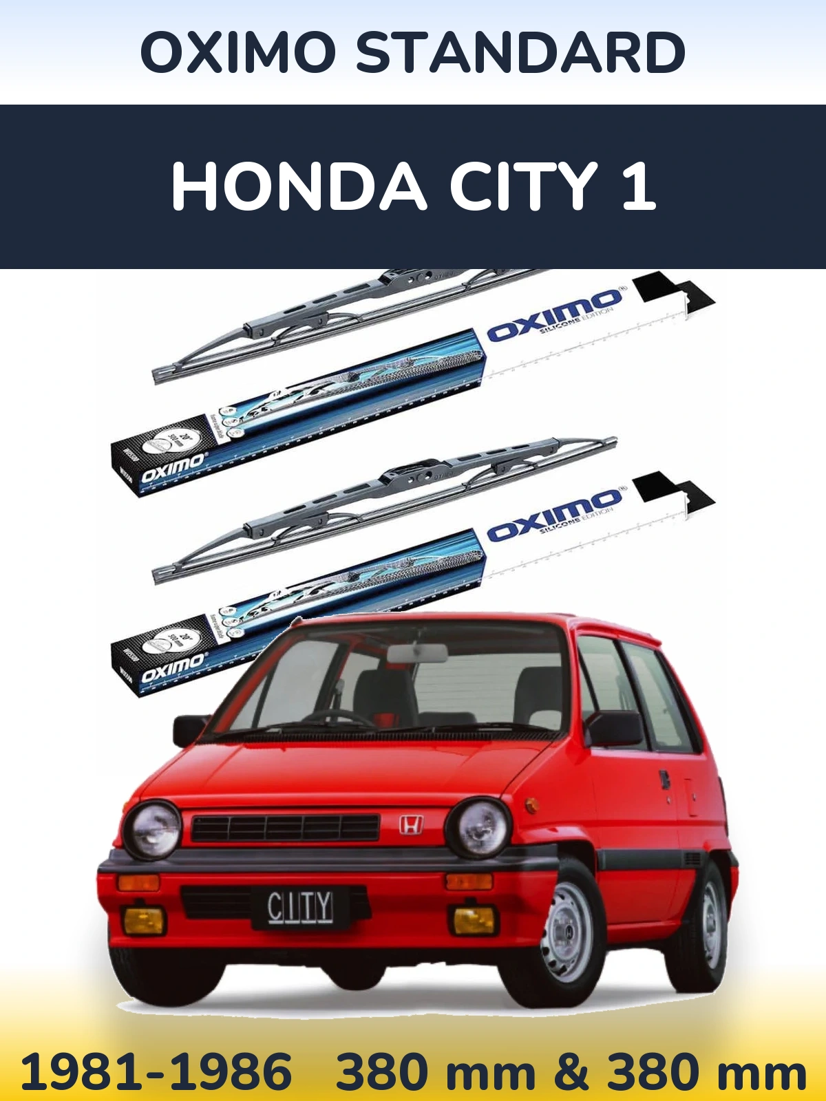 Комплект передних дворников Oximo Standard 375 & 375 мм для Honda City 1 1981-1986