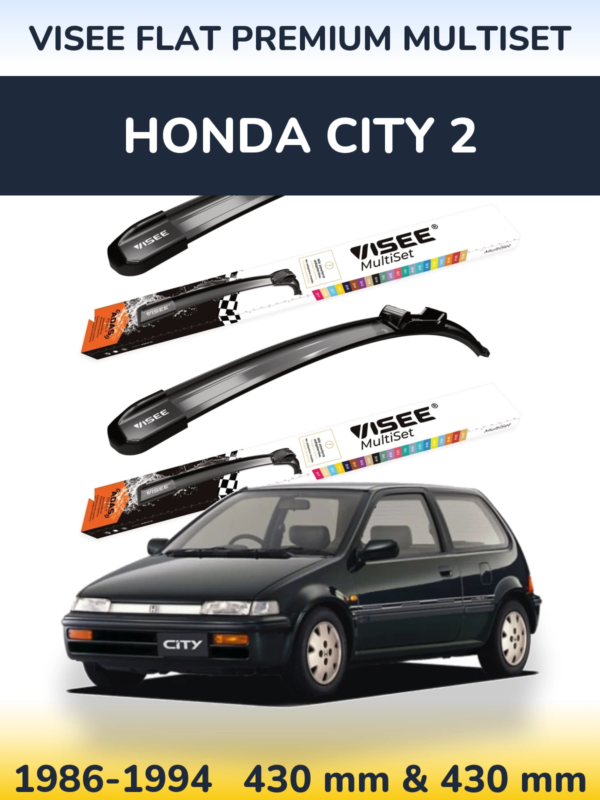 Ștergătoare VISEE FLAT PREMIUM MultiSet pentru Honda City 2