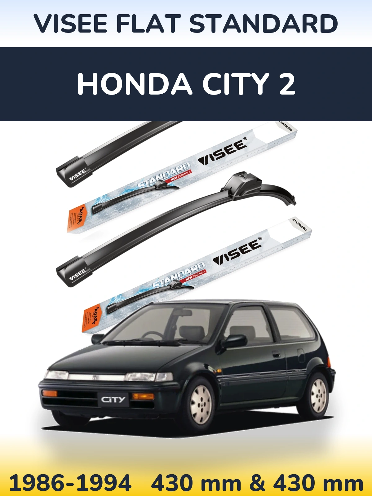 Ștergătoare VISEE FLAT STANDARD pentru Honda City 2