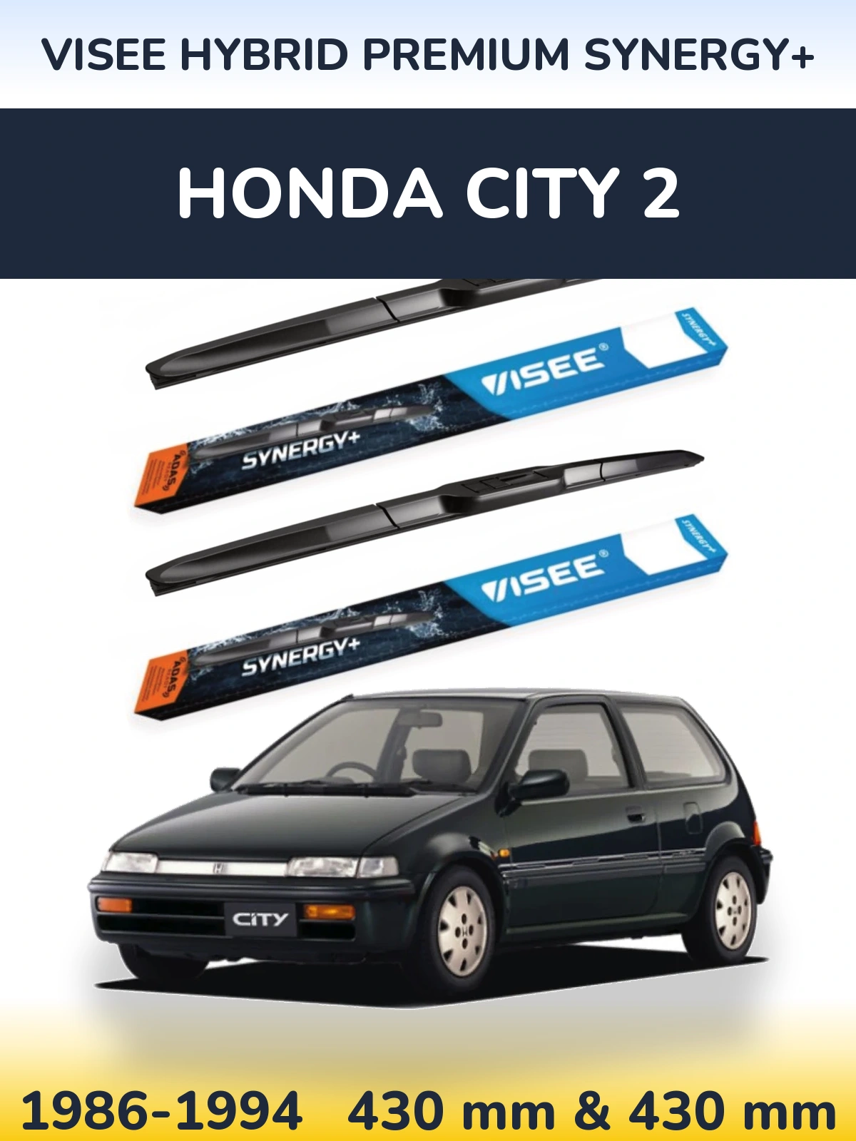 Ștergătoare VISEE HYBRID PREMIUM SYNERGY+ pentru Honda City 2