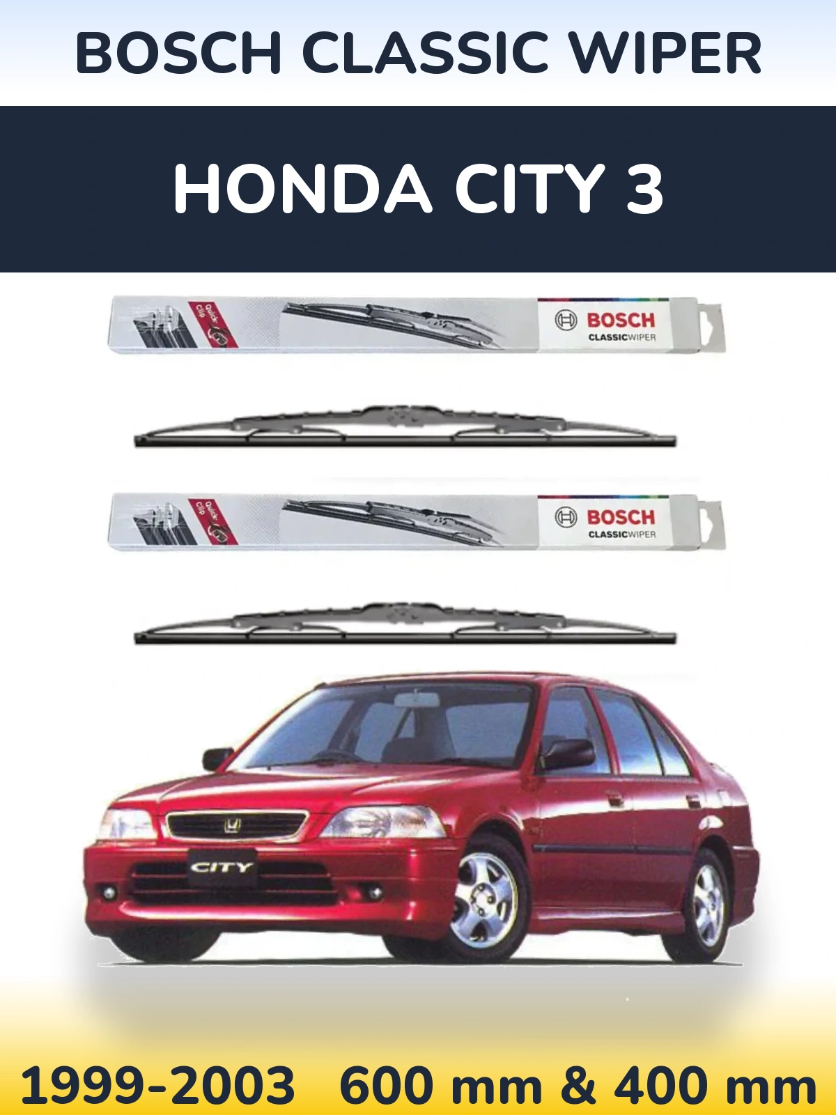 Ștergătoare BOSCH Classic Wiper pentru Honda City 3