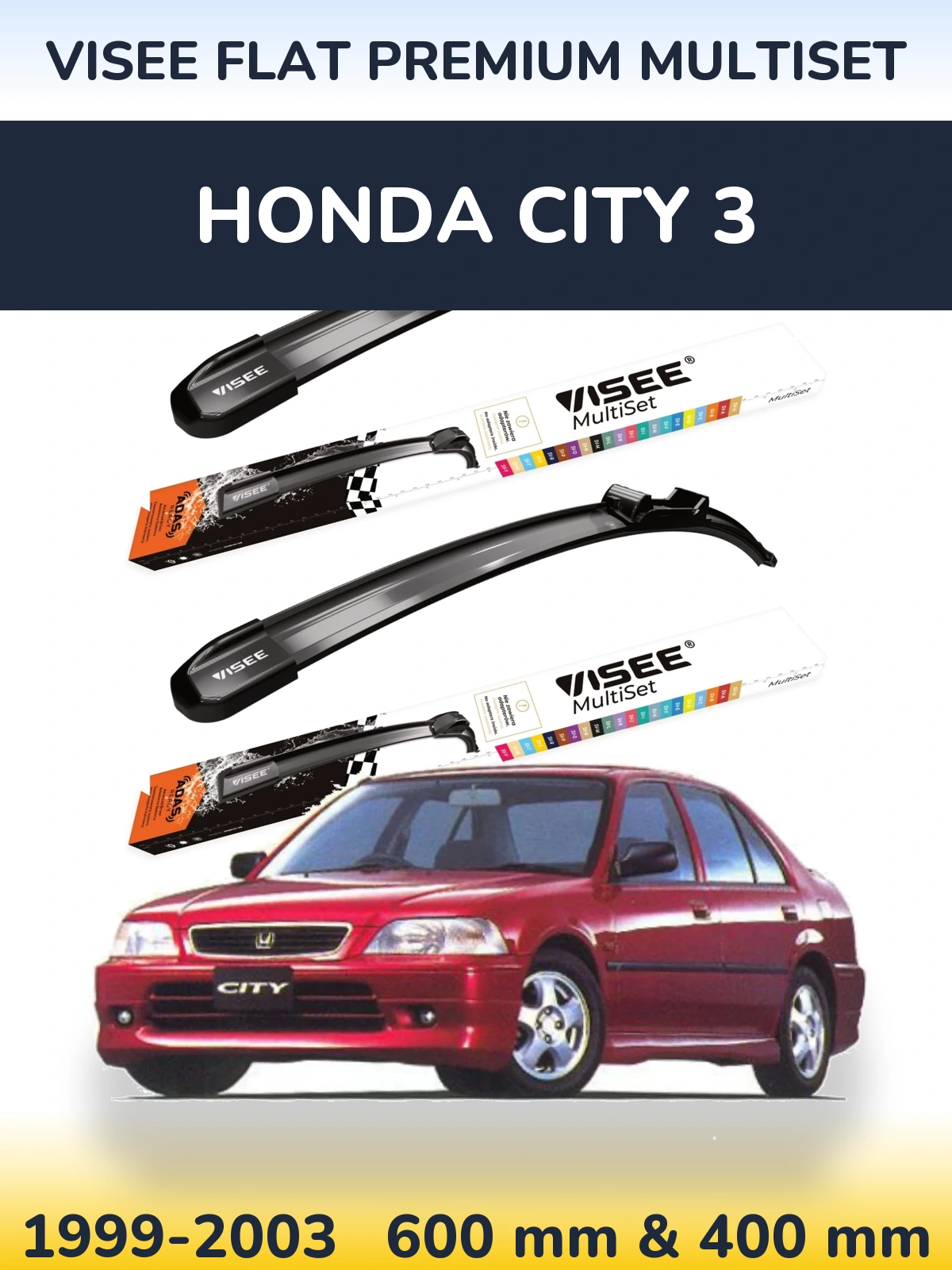 Ștergătoare VISEE FLAT PREMIUM MultiSet pentru Honda City 3