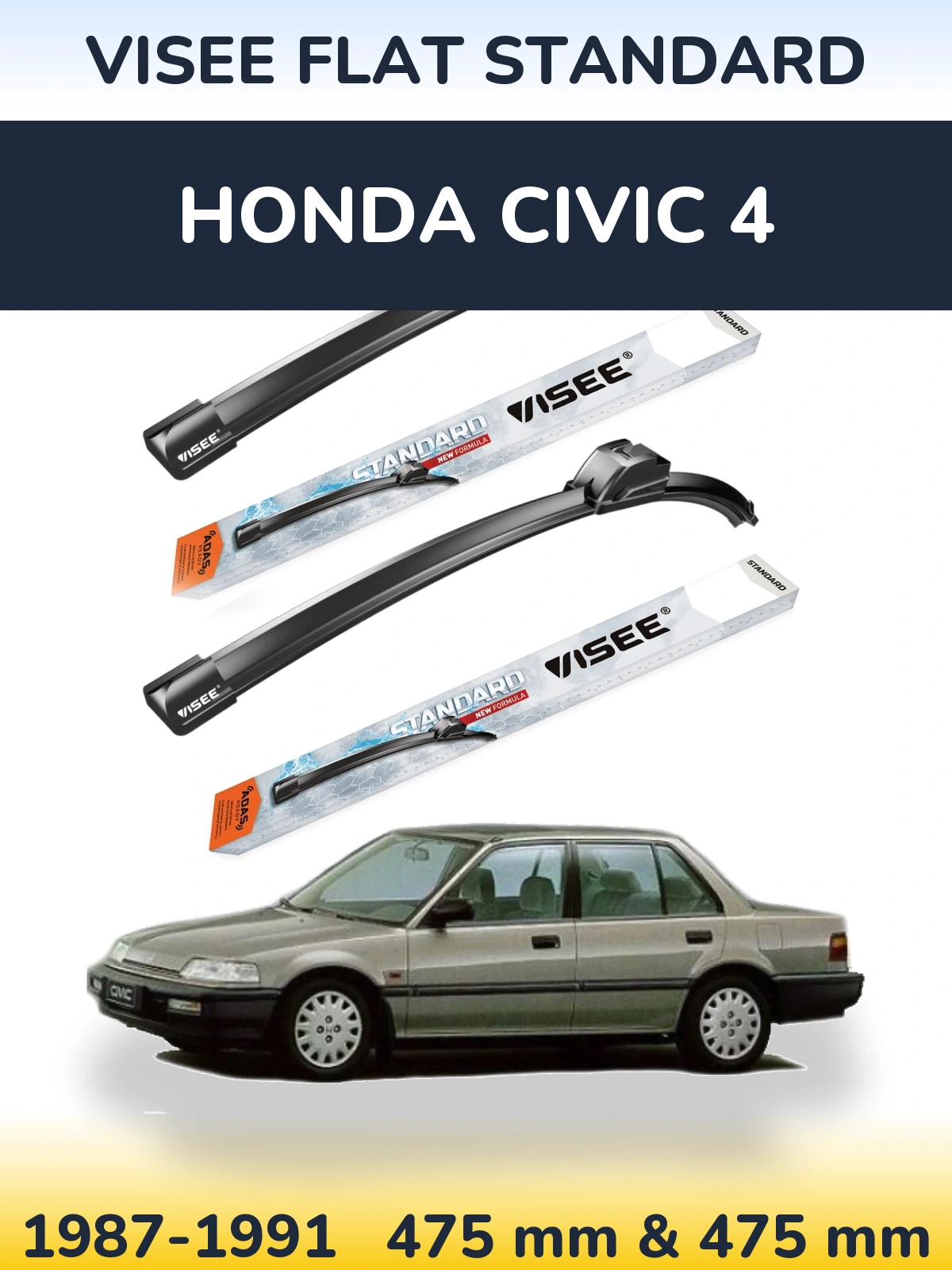 Ștergătoare VISEE FLAT STANDARD pentru Honda Civic 4