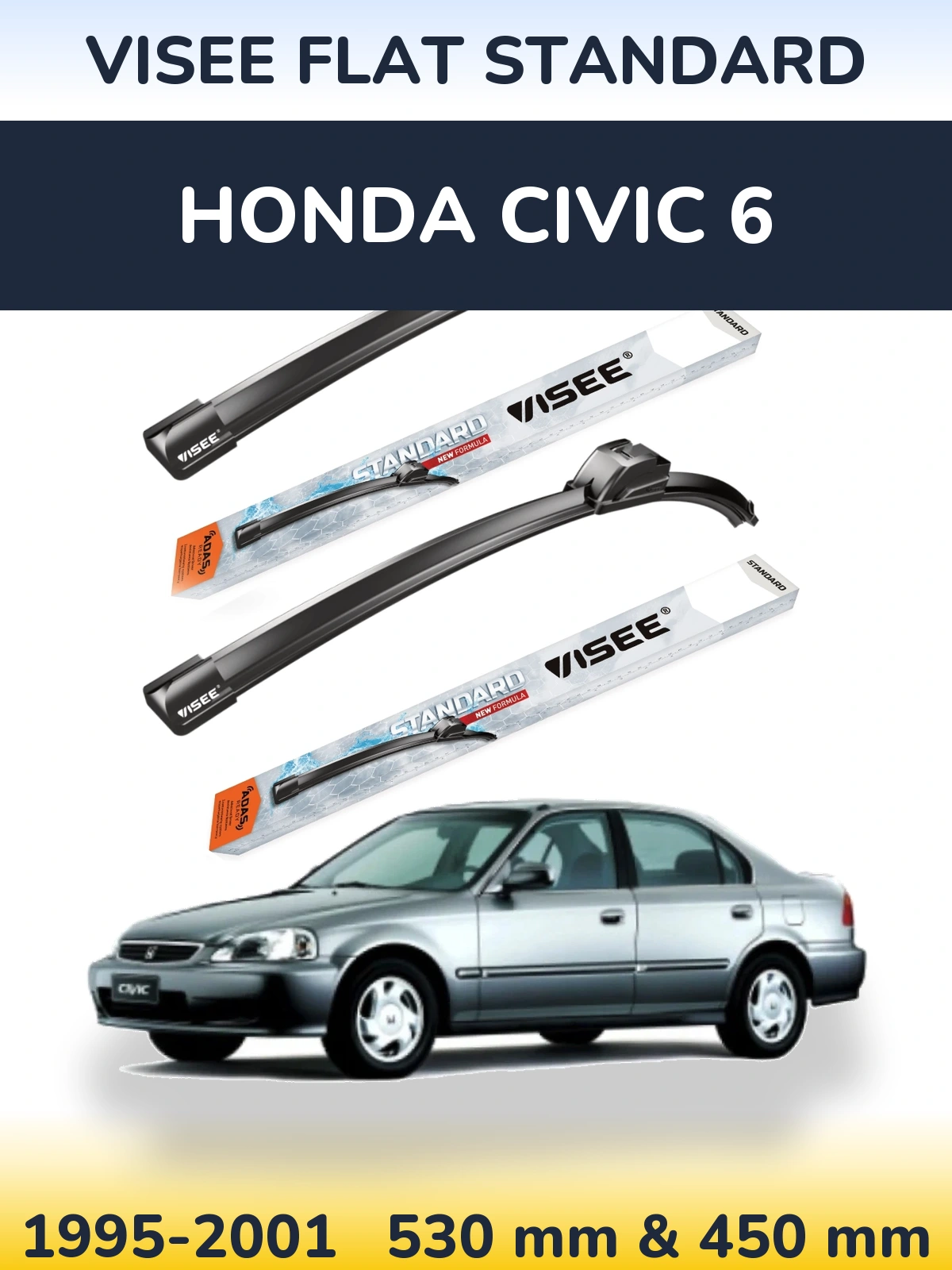 Ștergătoare VISEE FLAT STANDARD pentru Honda Civic 6