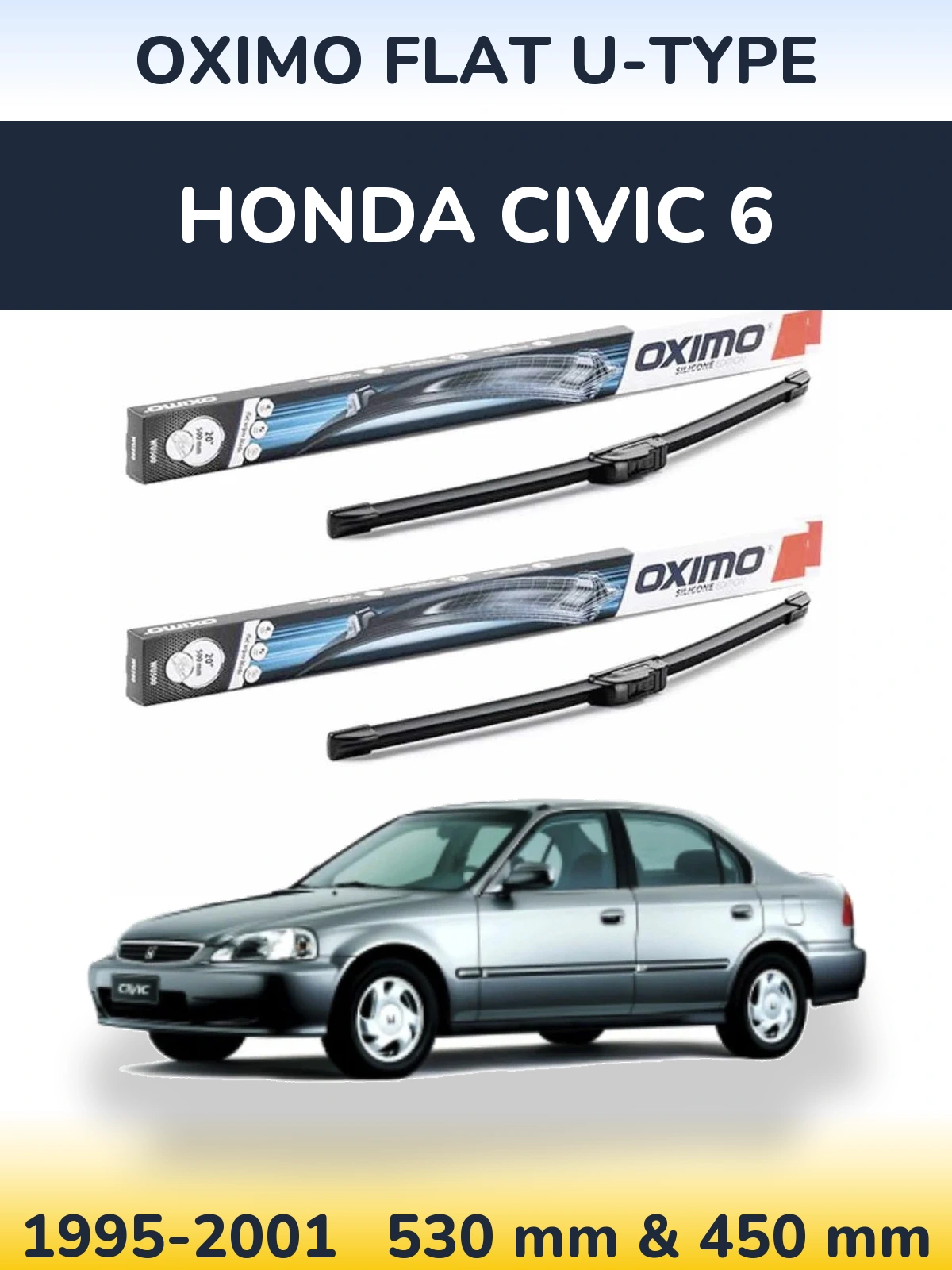 Ștergătoare Oximo Flat U-type pentru Honda Civic 6