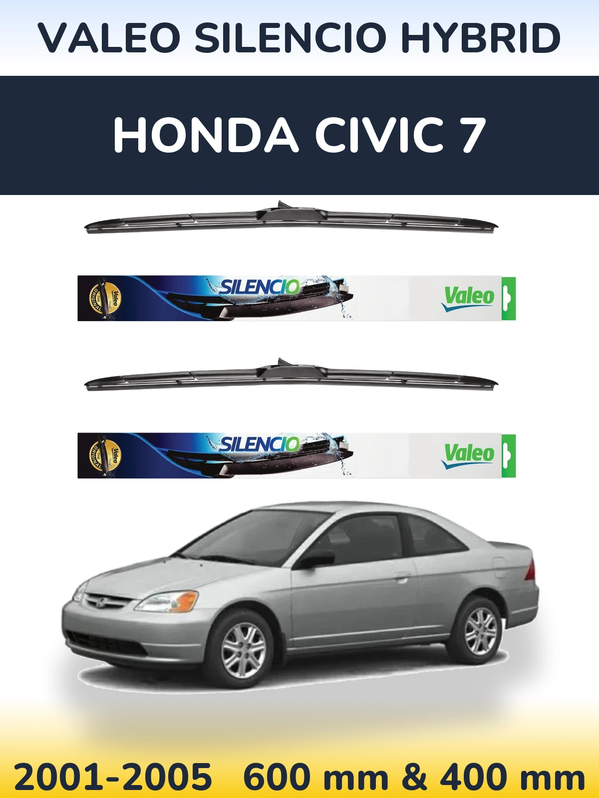 Ștergătoare Valeo Silencio Hybrid pentru Honda Civic 7