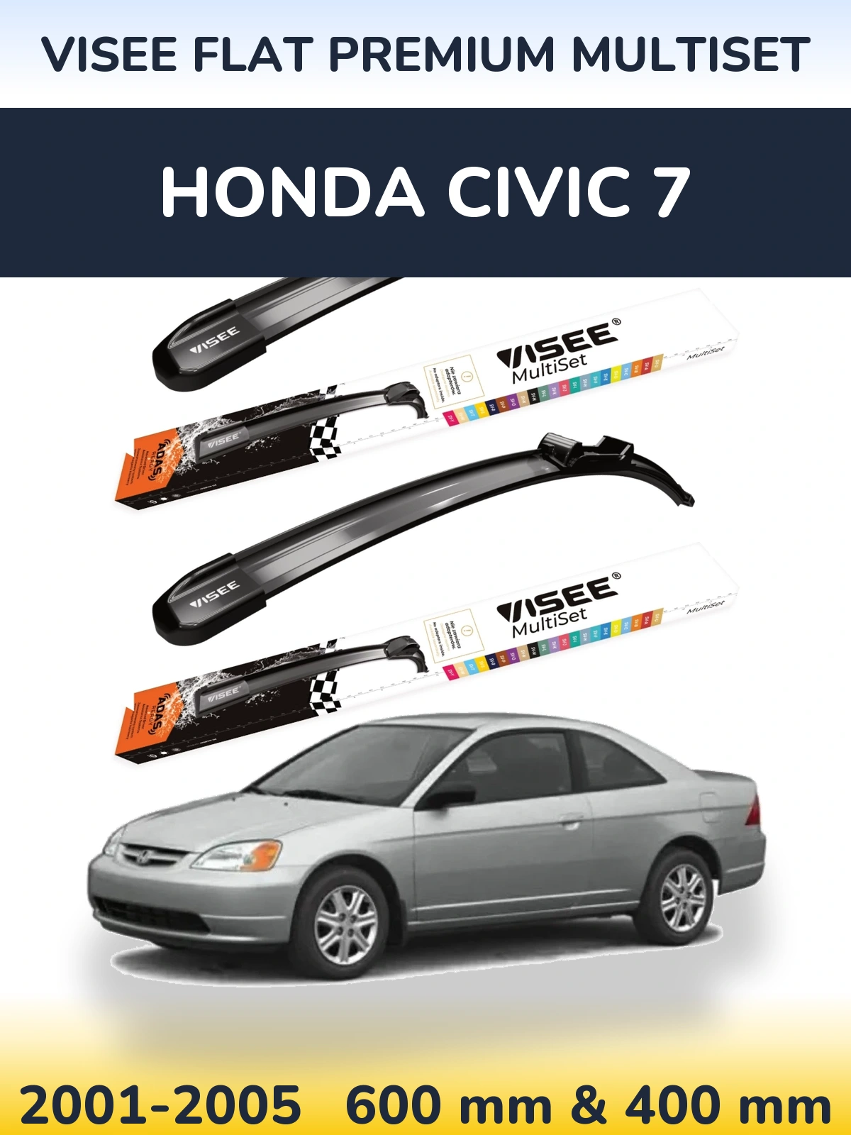 Ștergătoare VISEE FLAT PREMIUM MultiSet pentru Honda Civic 7