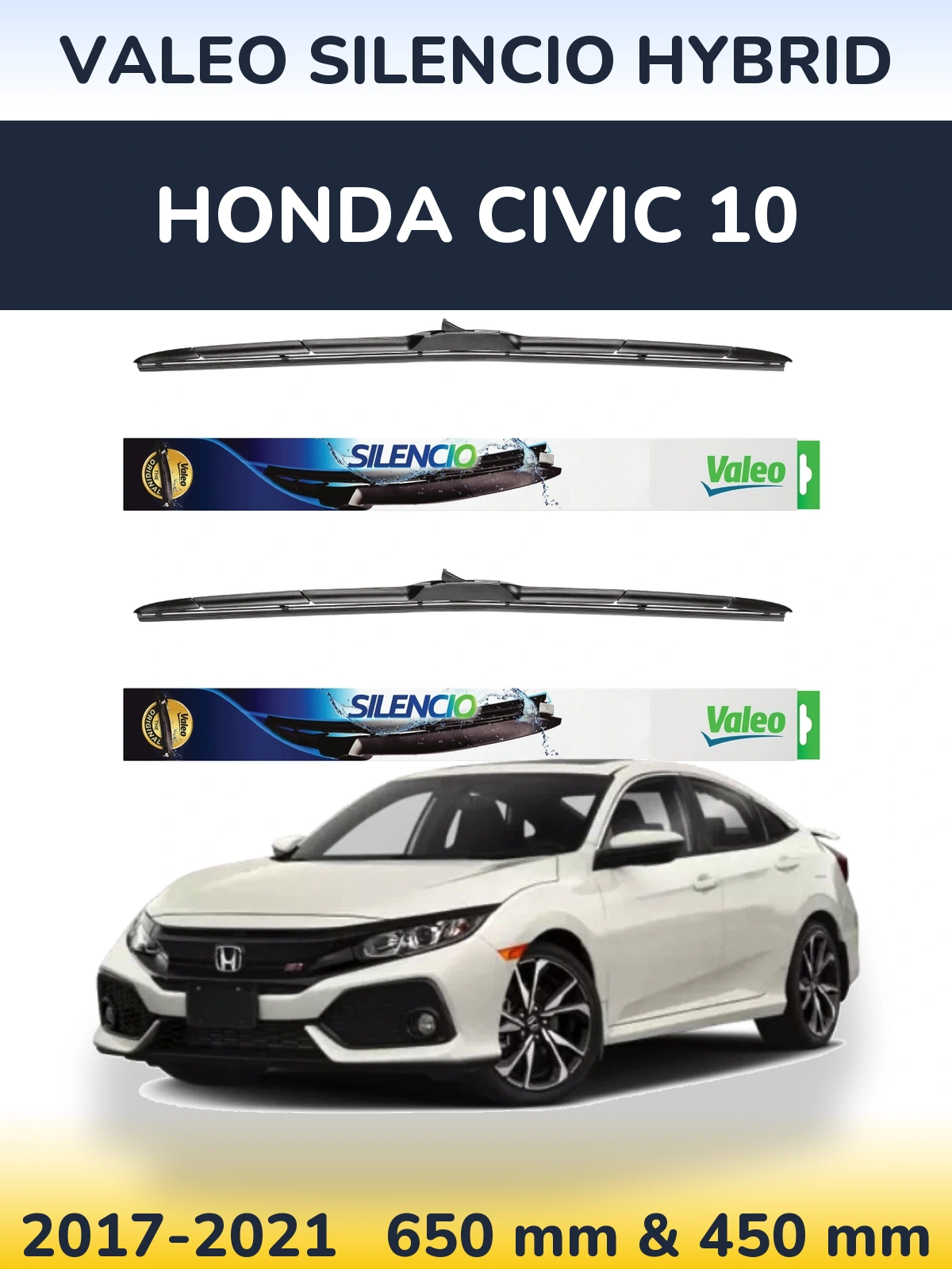 Ștergătoare Valeo Silencio Hybrid pentru Honda Civic 10