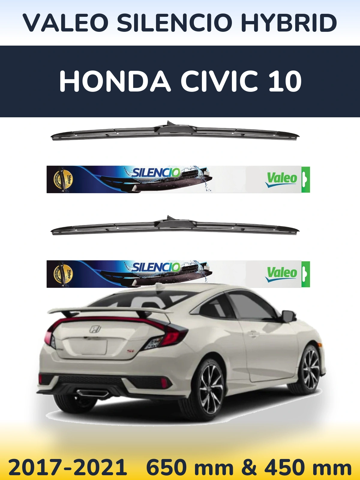 Ștergătoare Valeo Silencio Hybrid pentru Honda Civic 10