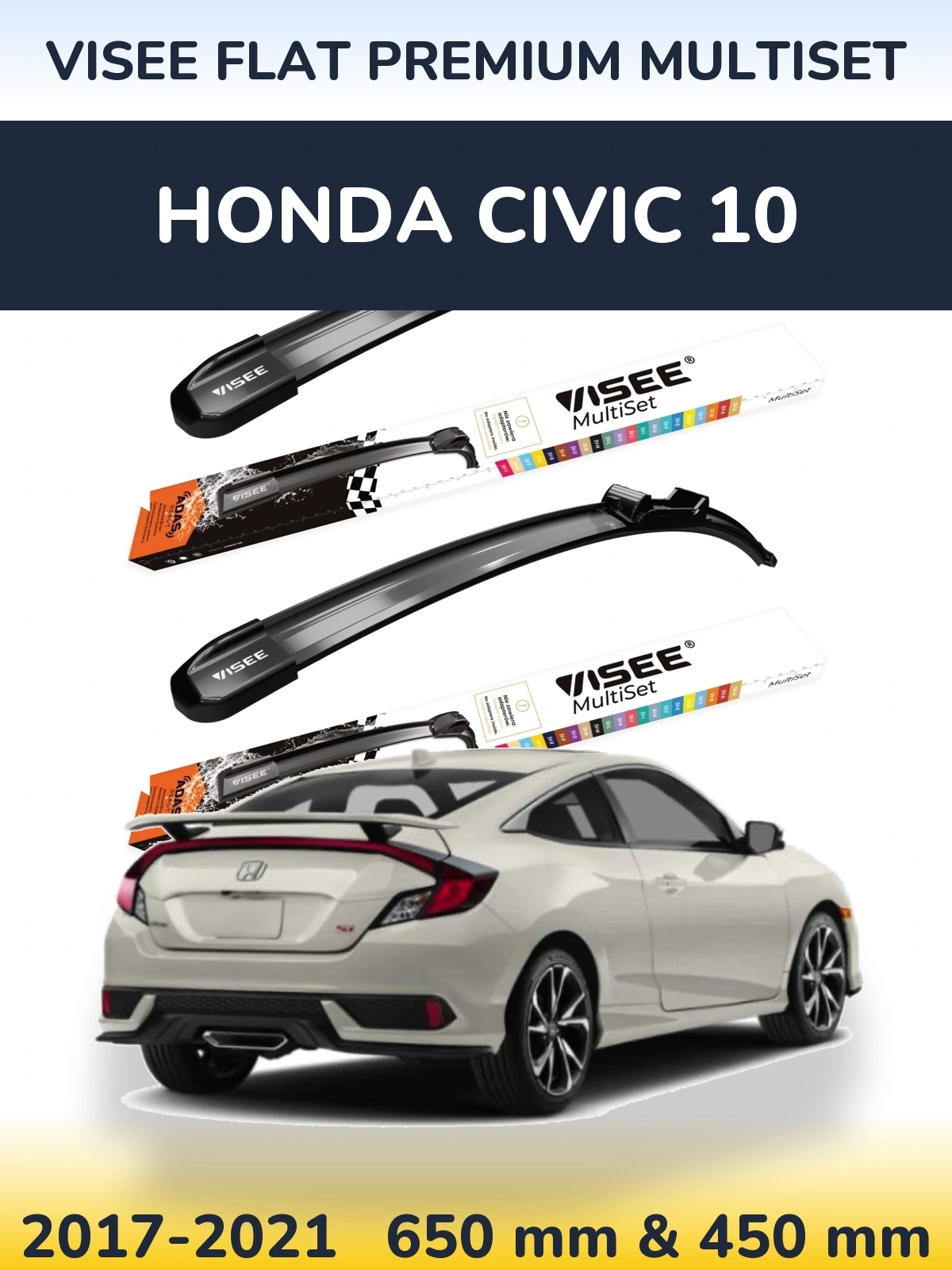 Ștergătoare VISEE FLAT PREMIUM MultiSet pentru Honda Civic 10
