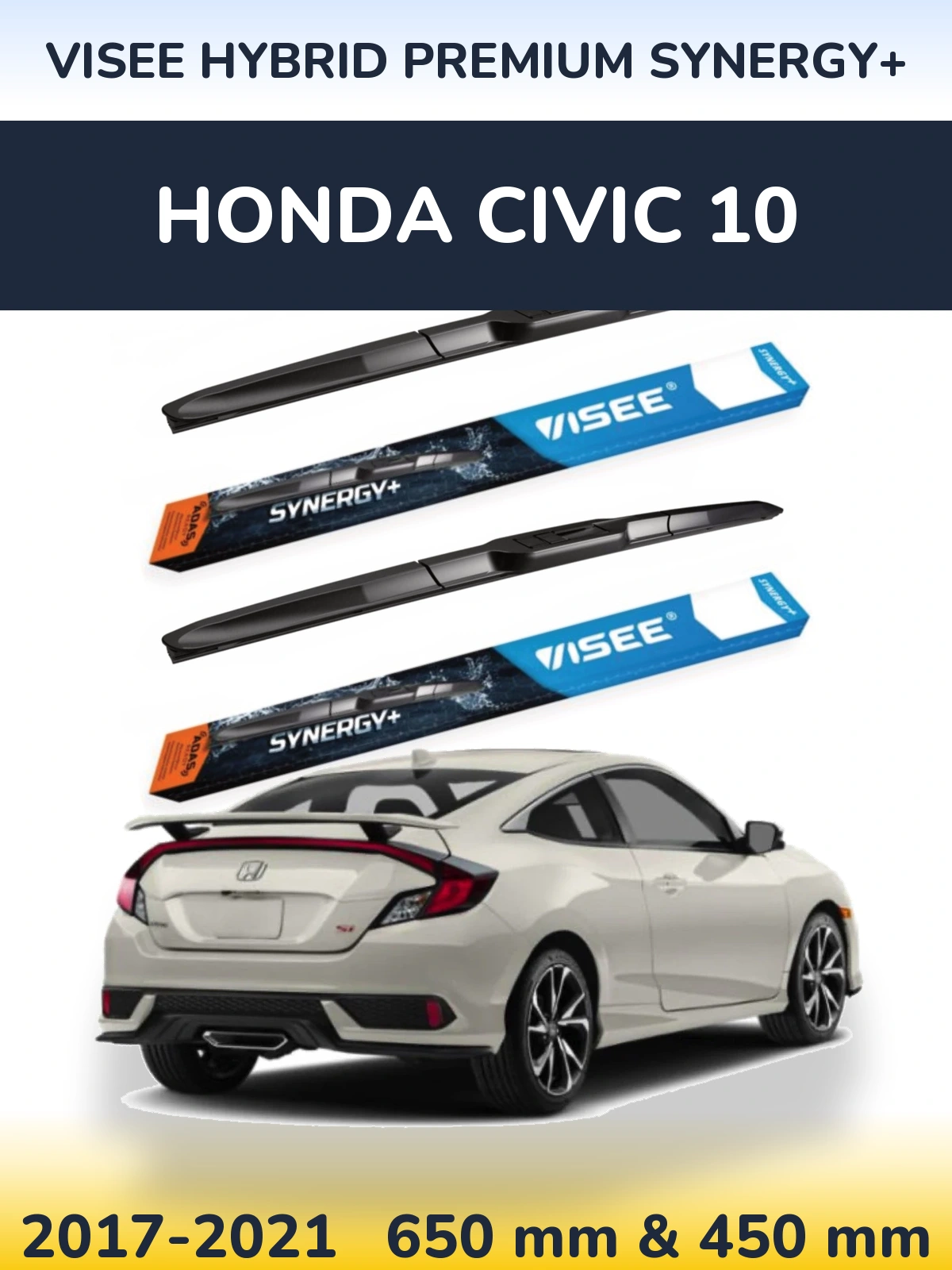 Ștergătoare VISEE HYBRID PREMIUM SYNERGY+ pentru Honda Civic 10