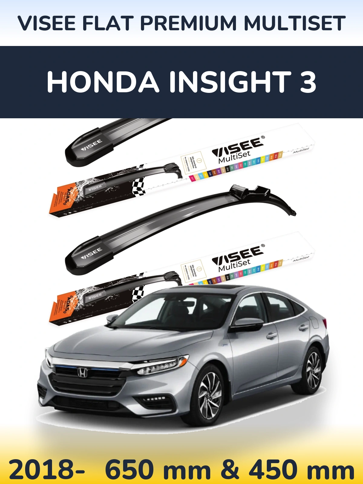 Ștergătoare VISEE FLAT PREMIUM MultiSet pentru Honda Insight 3