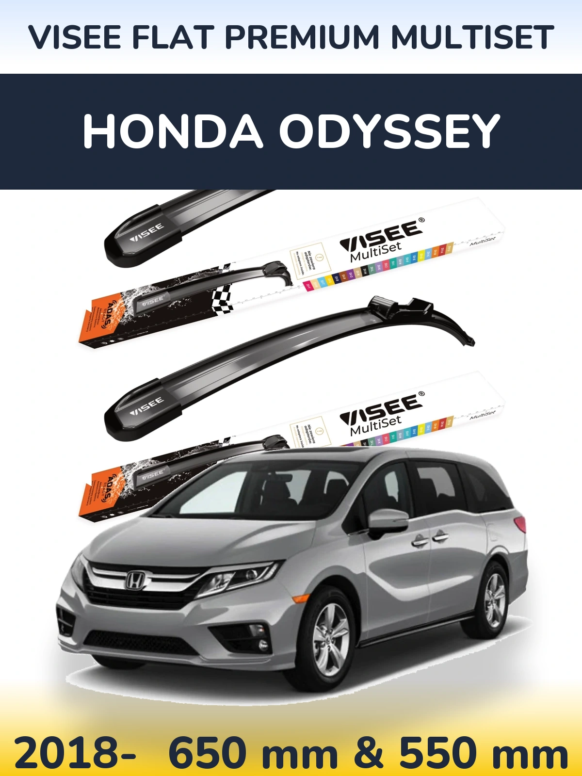 Ștergătoare VISEE FLAT PREMIUM MultiSet pentru Honda Odyssey