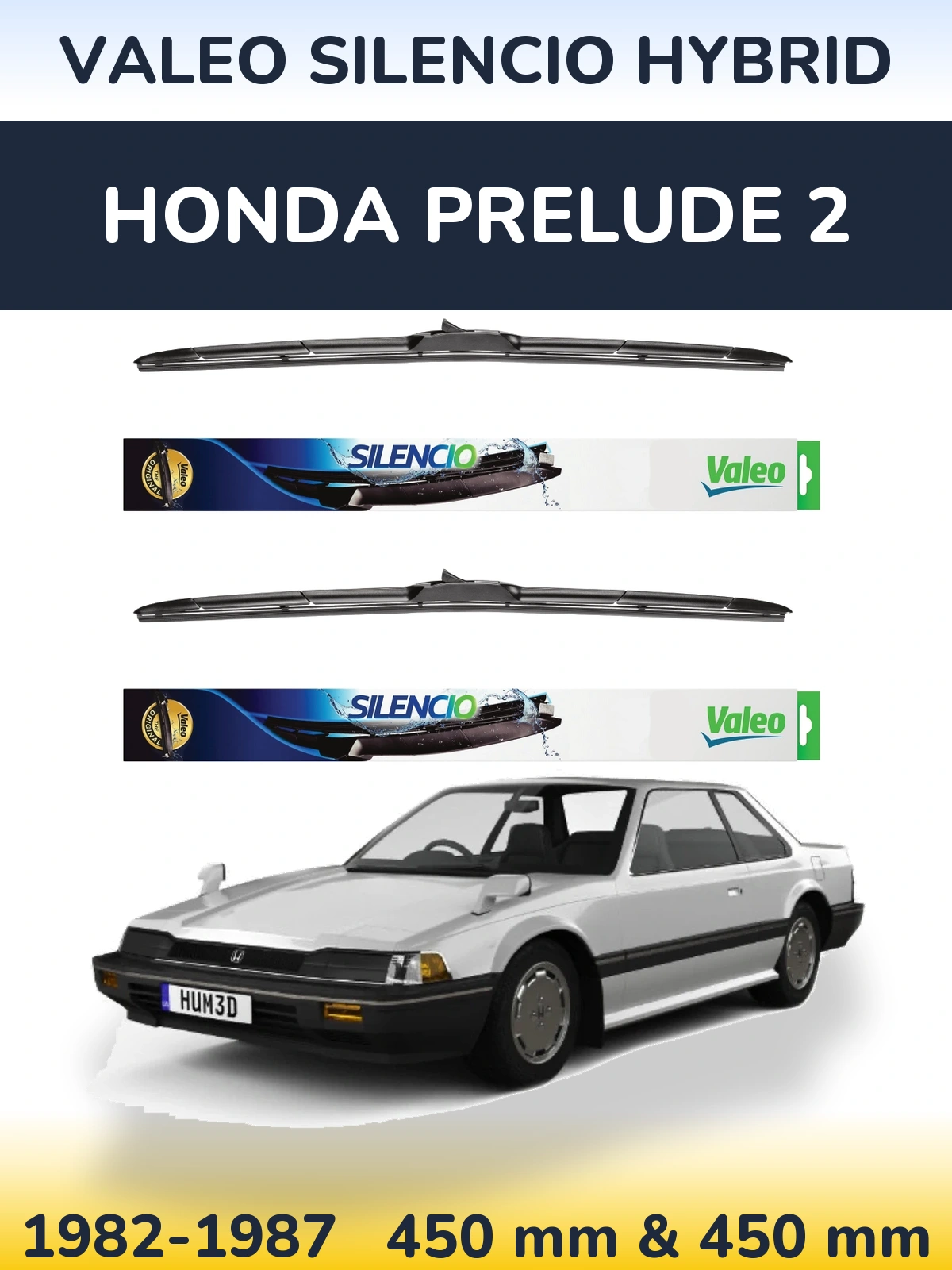 Ștergătoare Valeo Silencio Hybrid pentru Honda Prelude 2