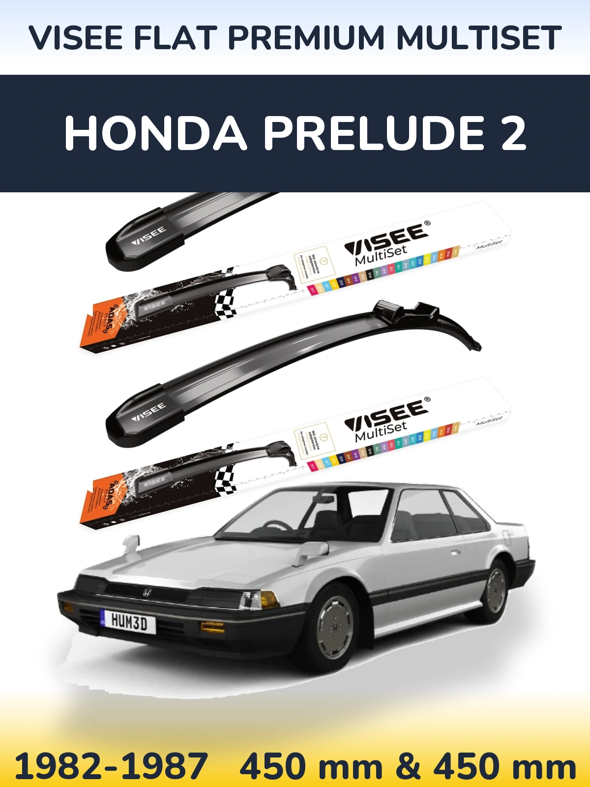 Ștergătoare VISEE FLAT PREMIUM MultiSet pentru Honda Prelude 2