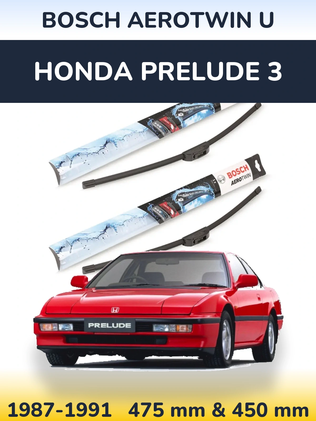 Ștergătoare BOSCH AeroTwin U pentru Honda Prelude 3