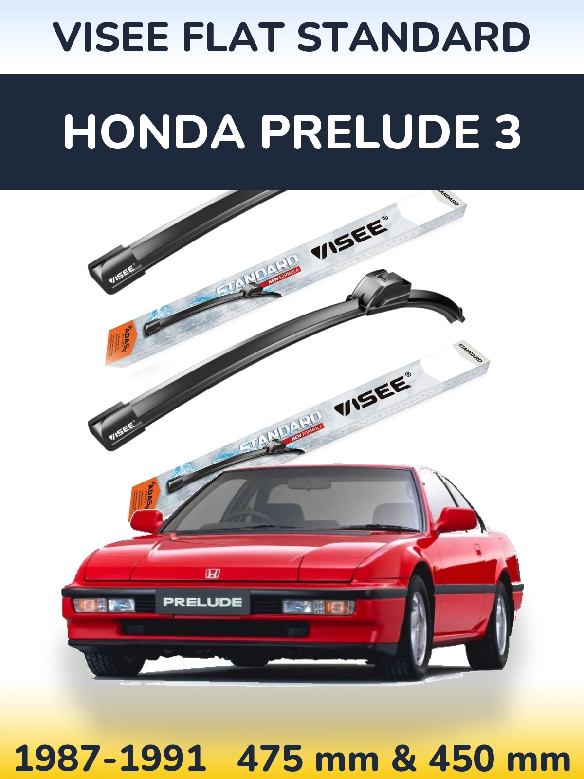 Ștergătoare VISEE FLAT STANDARD pentru Honda Prelude 3