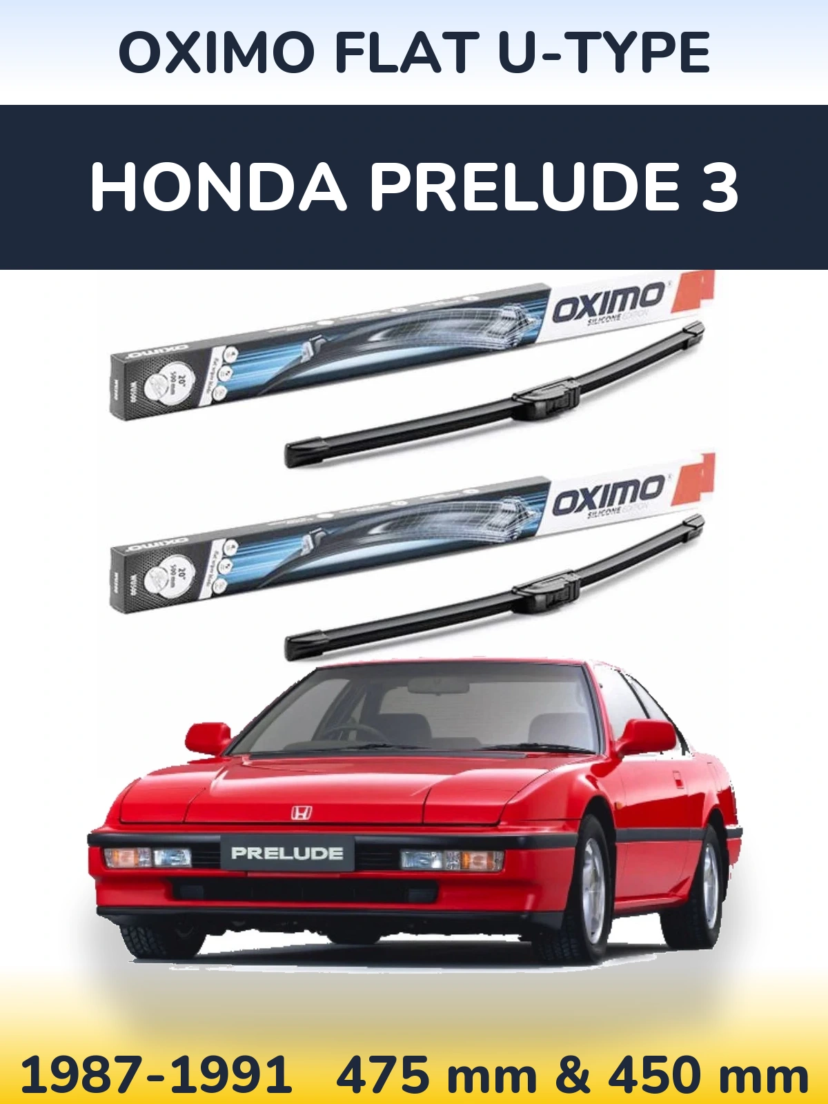 Ștergătoare Oximo Flat U-type pentru Honda Prelude 3