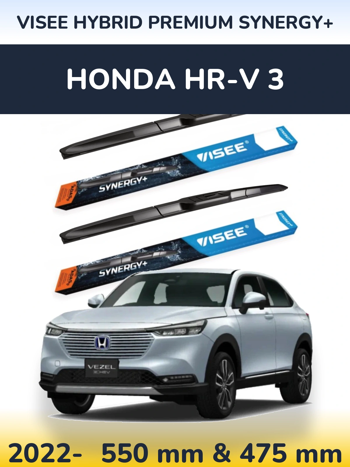 Ștergătoare VISEE HYBRID PREMIUM SYNERGY+ pentru Honda HR-V 3
