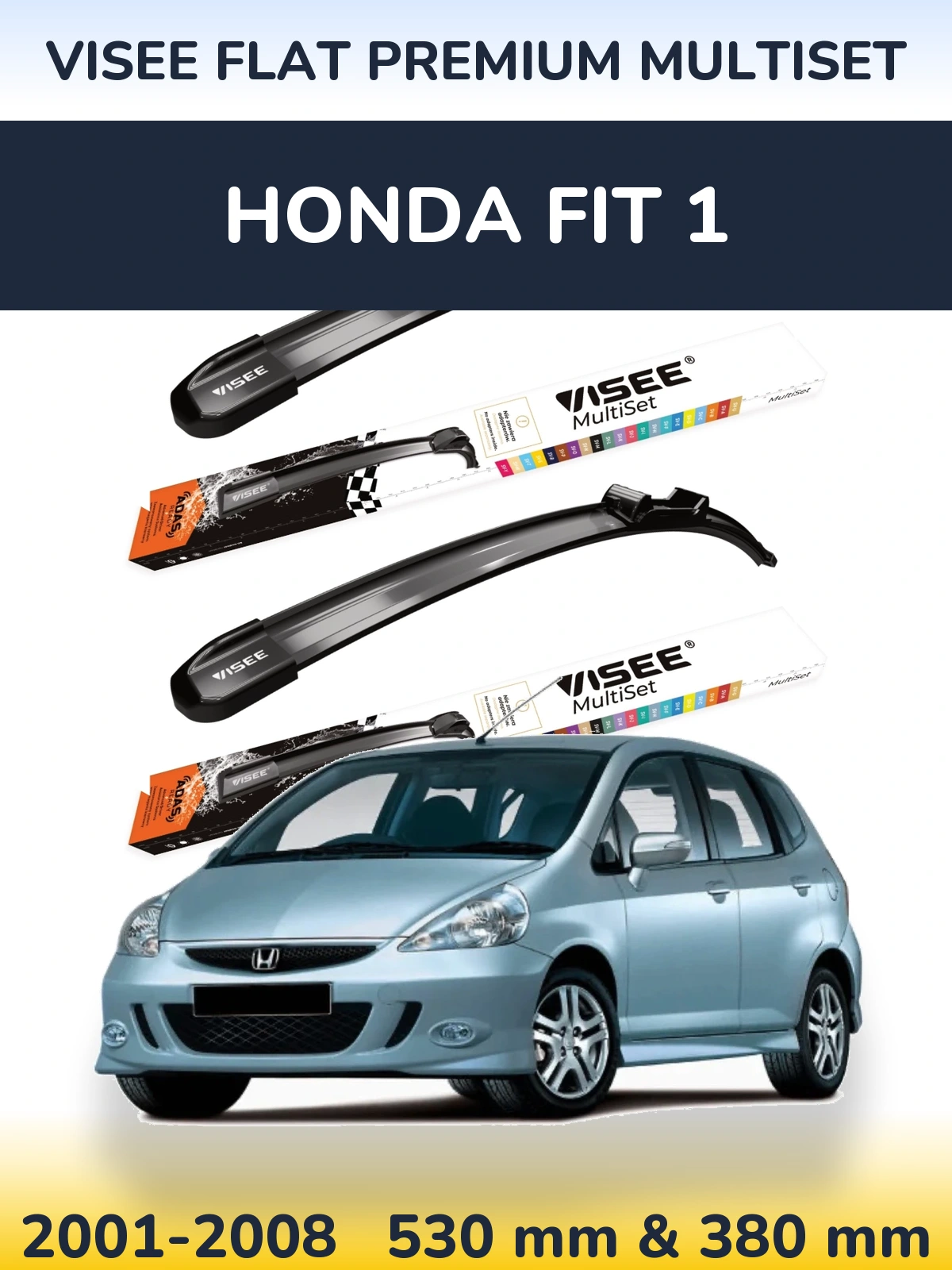 Ștergătoare VISEE FLAT PREMIUM MultiSet pentru Honda Fit 1