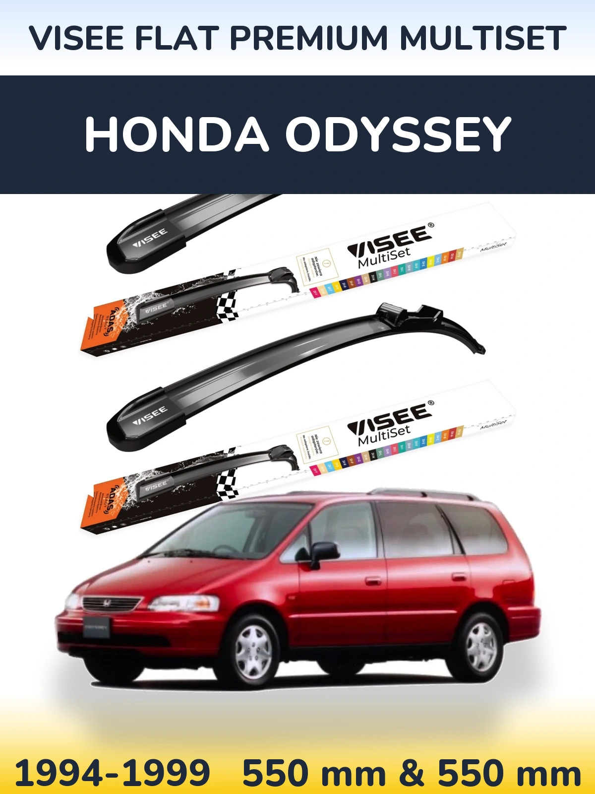 Ștergătoare VISEE FLAT PREMIUM MultiSet pentru Honda Odyssey