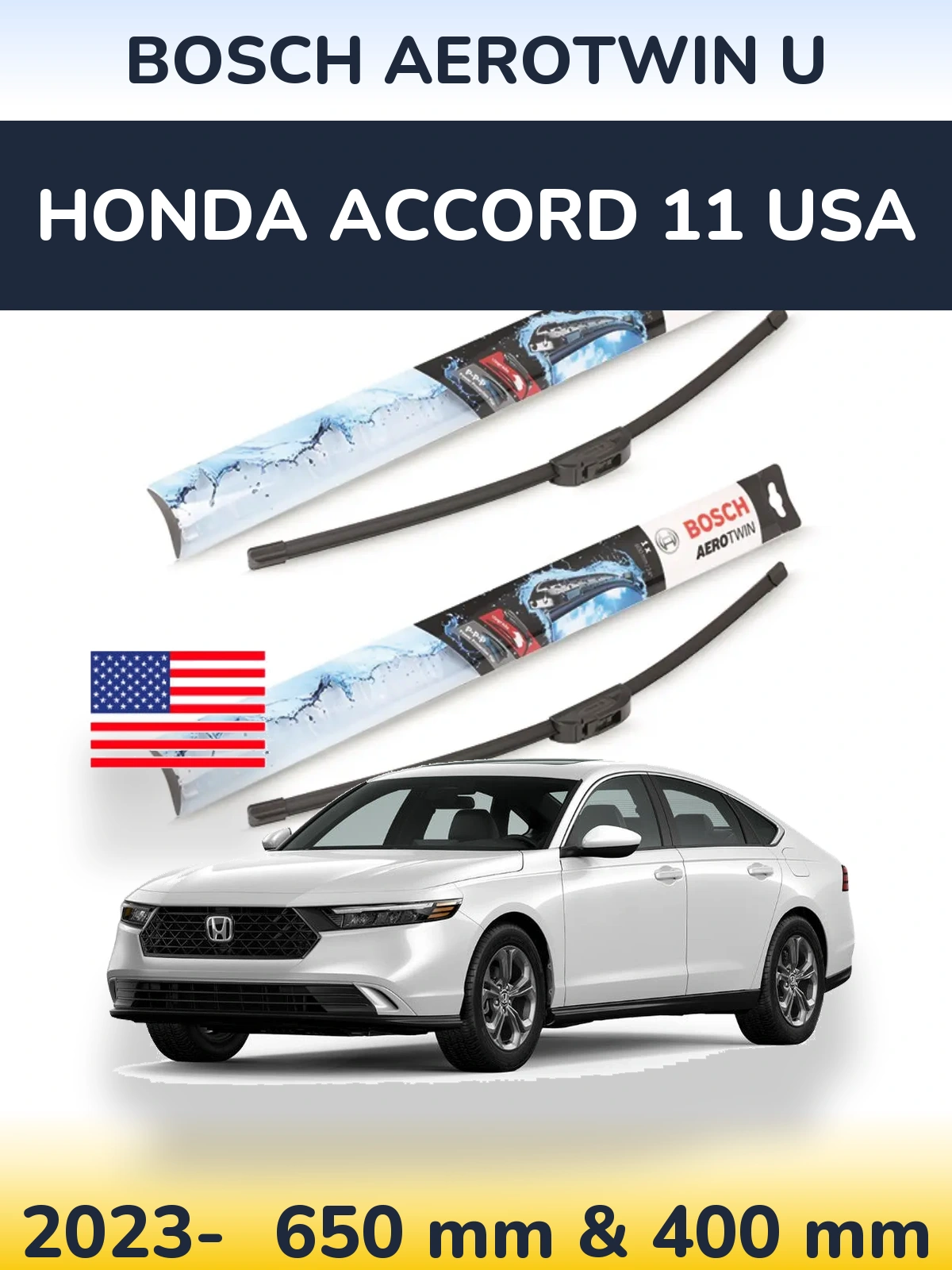 Ștergătoare BOSCH AeroTwin U pentru Honda Accord 11 USA