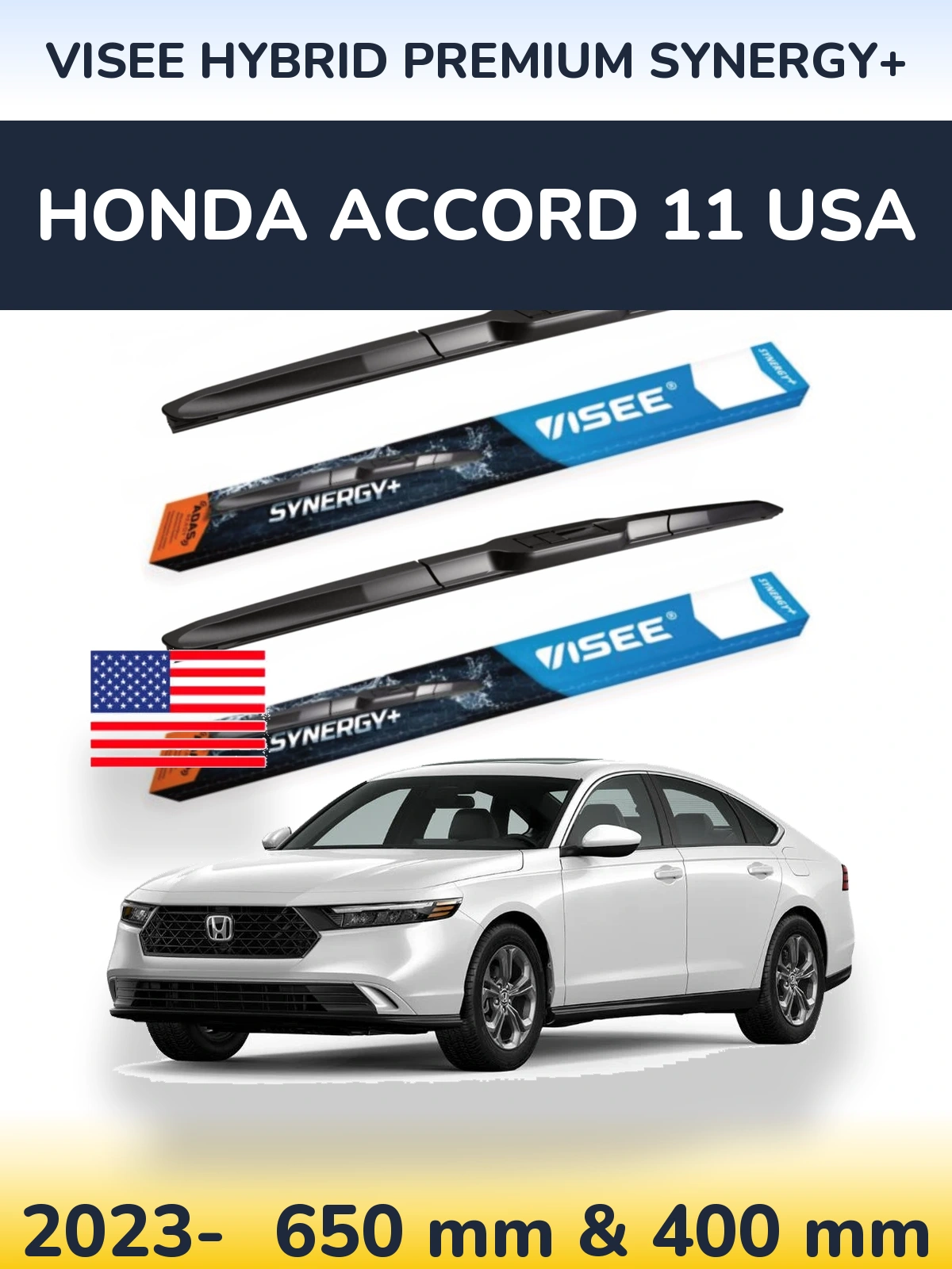 Ștergătoare VISEE HYBRID PREMIUM SYNERGY+ pentru Honda Accord 11 USA