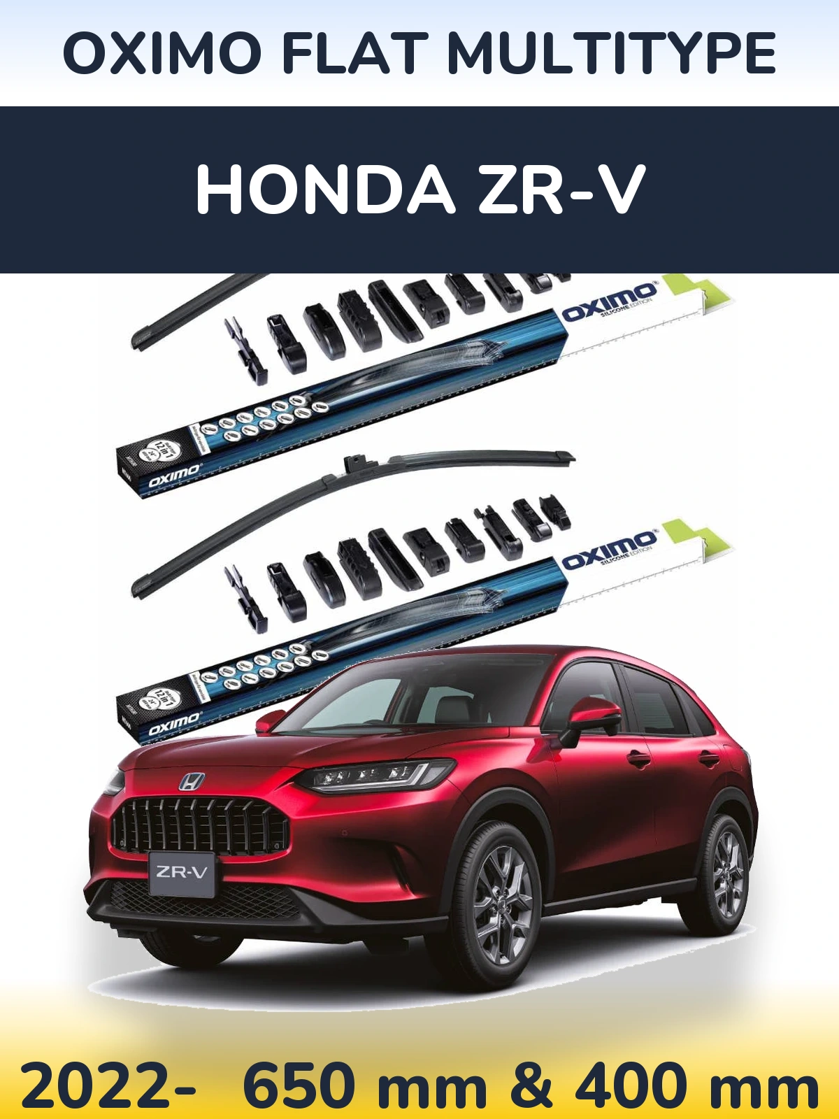 Комплект передних дворников Oximo Flat MultiТипe 650 & 400 мм для Honda ZR-V 2022-2026