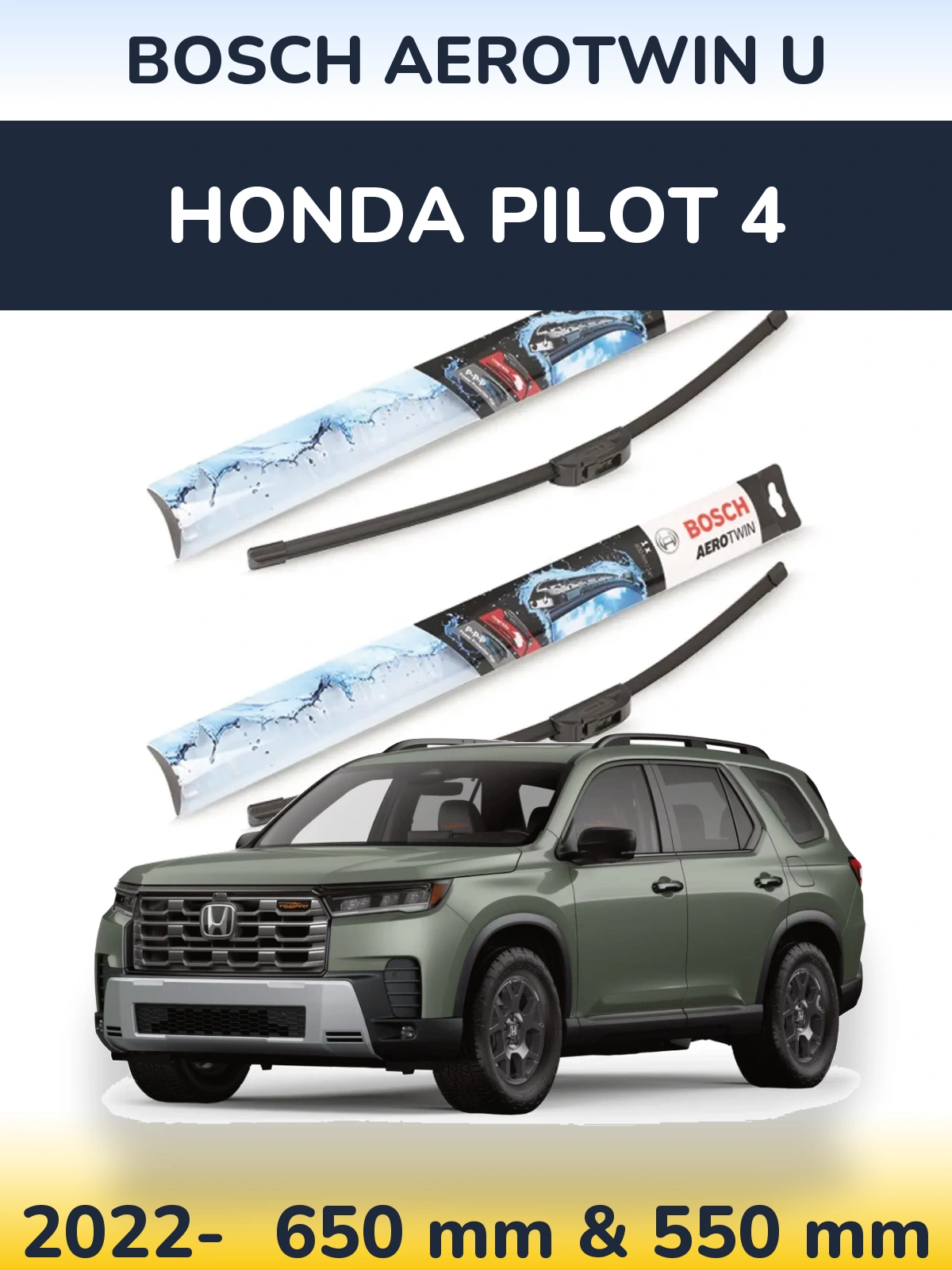 Ștergătoare BOSCH AeroTwin U pentru Honda Pilot 4