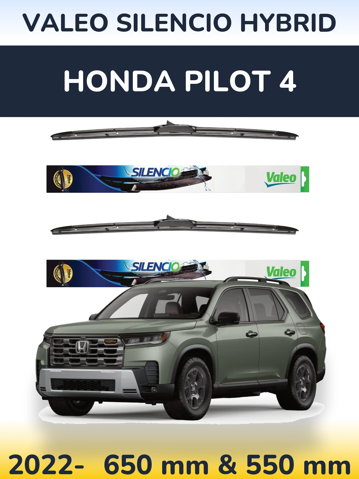 Ștergătoare Valeo Silencio Hybrid pentru Honda Pilot 4