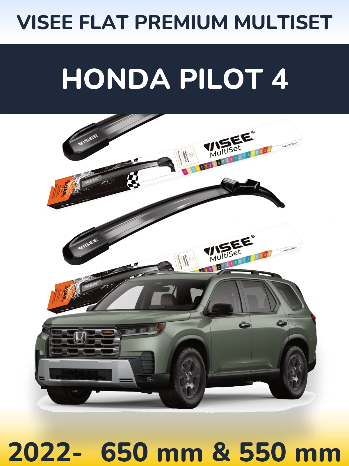 Ștergătoare VISEE FLAT PREMIUM MultiSet pentru Honda Pilot 4