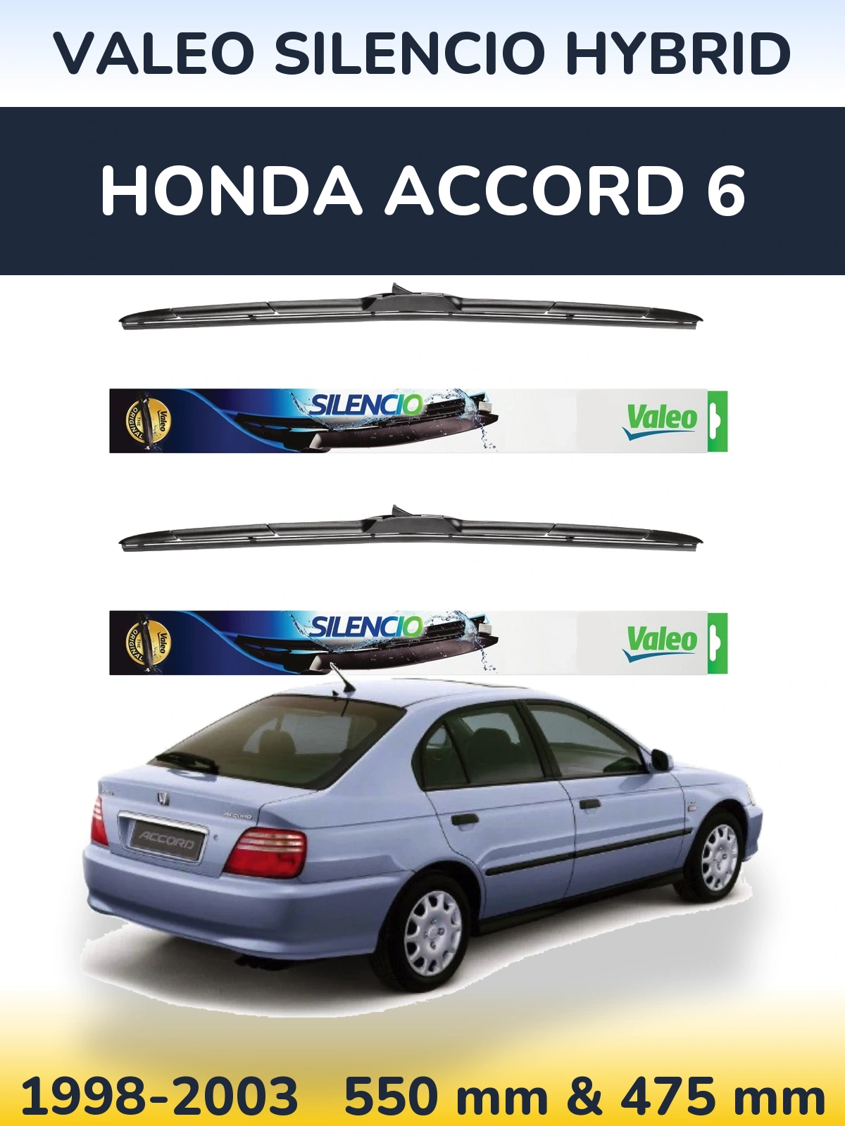 Ștergătoare Valeo Silencio Hybrid pentru Honda Accord 6