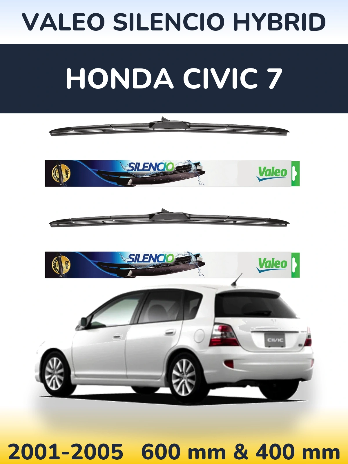 Ștergătoare Valeo Silencio Hybrid pentru Honda Civic 7