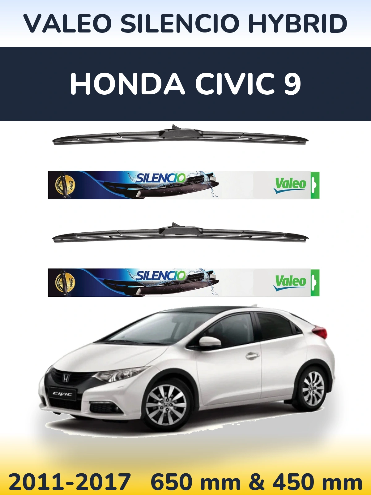 Ștergătoare Valeo Silencio Hybrid pentru Honda Civic 9