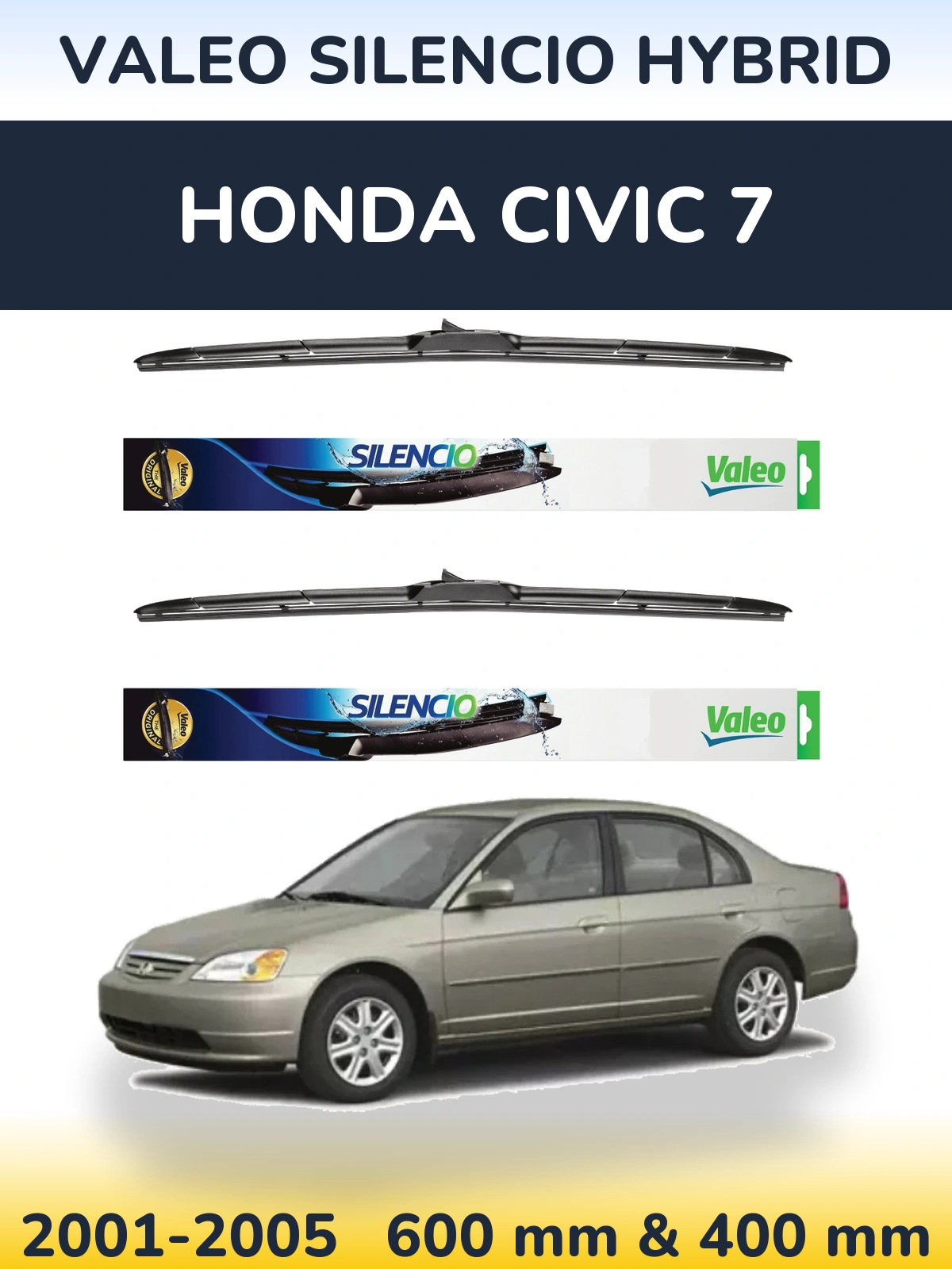 Ștergătoare Valeo Silencio Hybrid pentru Honda Civic 7