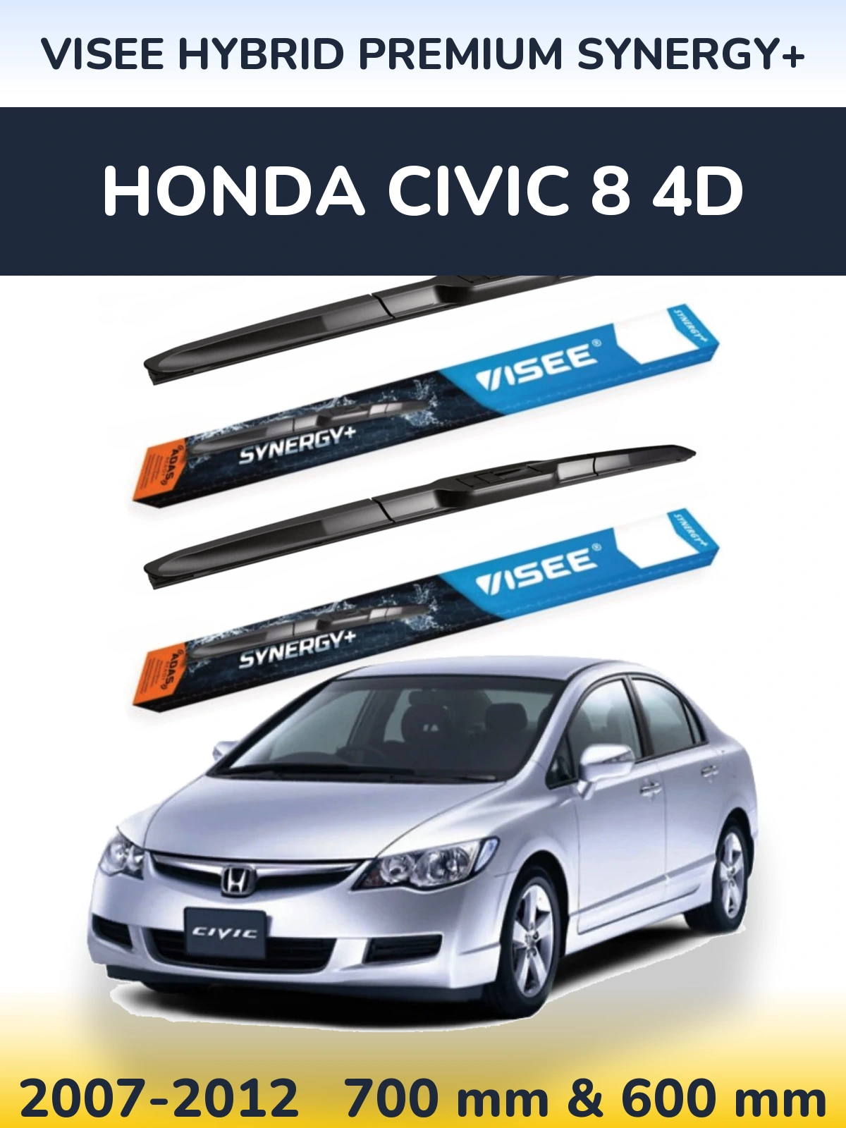 Ștergătoare VISEE HYBRID PREMIUM SYNERGY+ pentru Honda Civic 8 4D