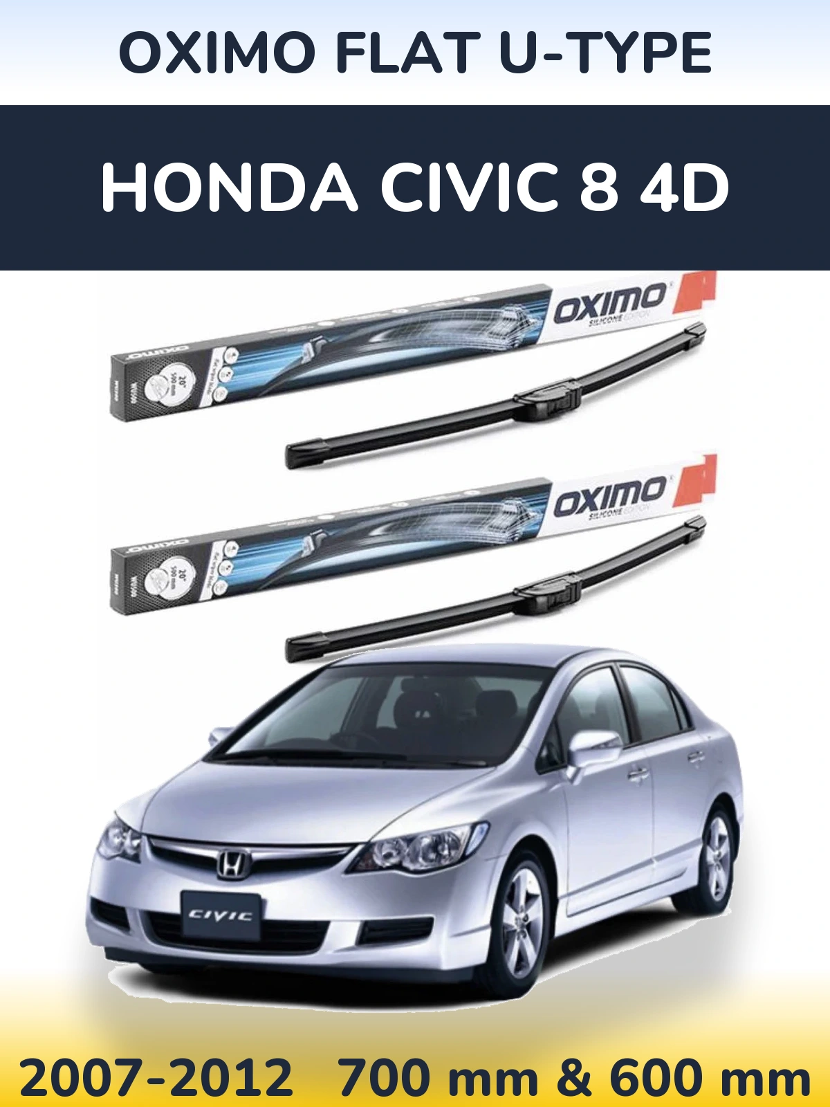 Ștergătoare Oximo Flat U-type pentru Honda Civic 8 4D