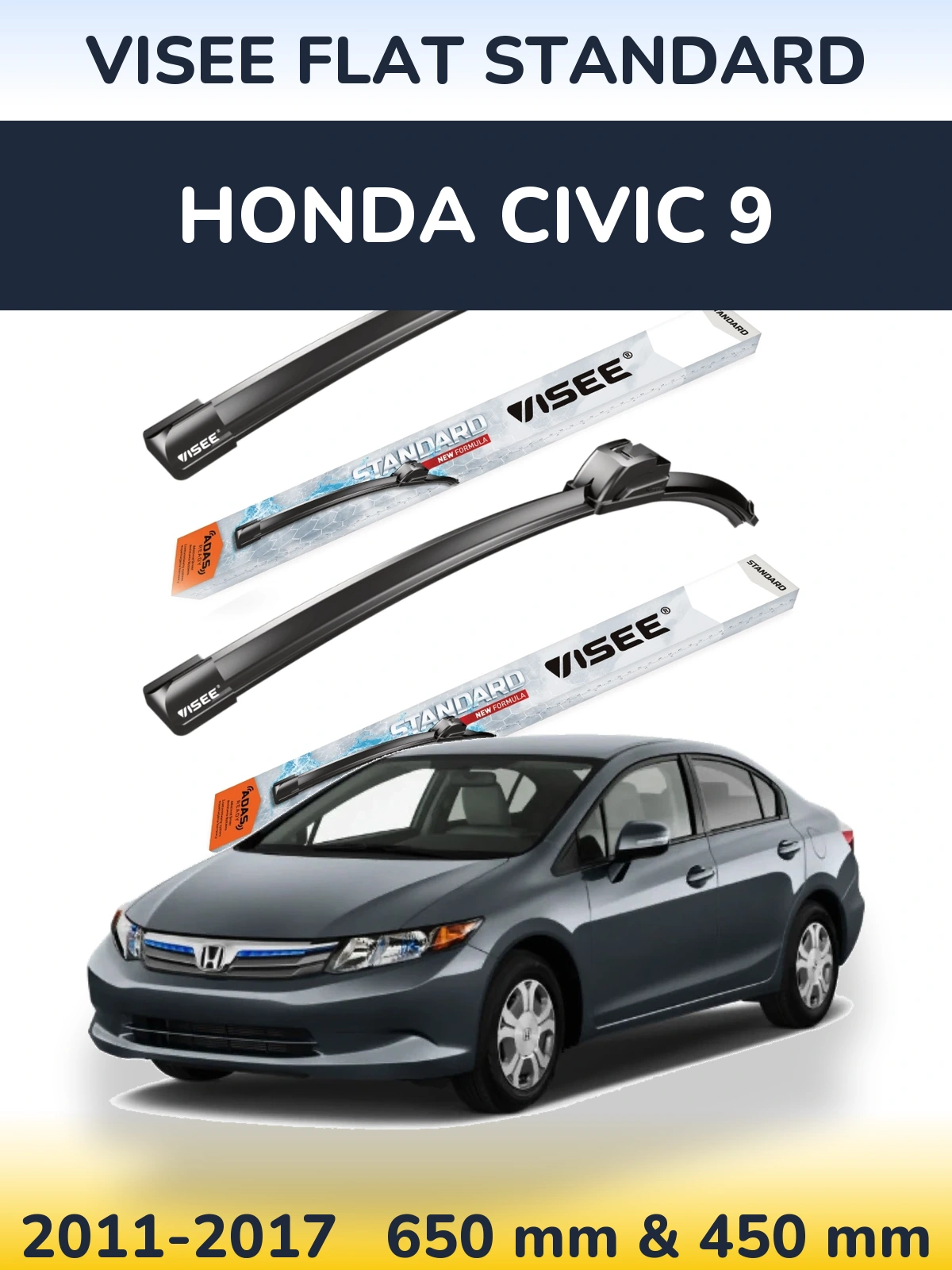 Ștergătoare VISEE FLAT STANDARD pentru Honda Civic 9