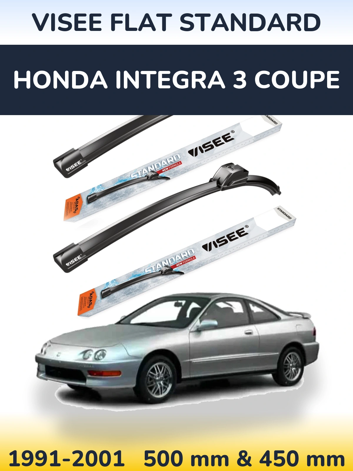 Ștergătoare VISEE FLAT STANDARD pentru Honda Integra 3 coupe