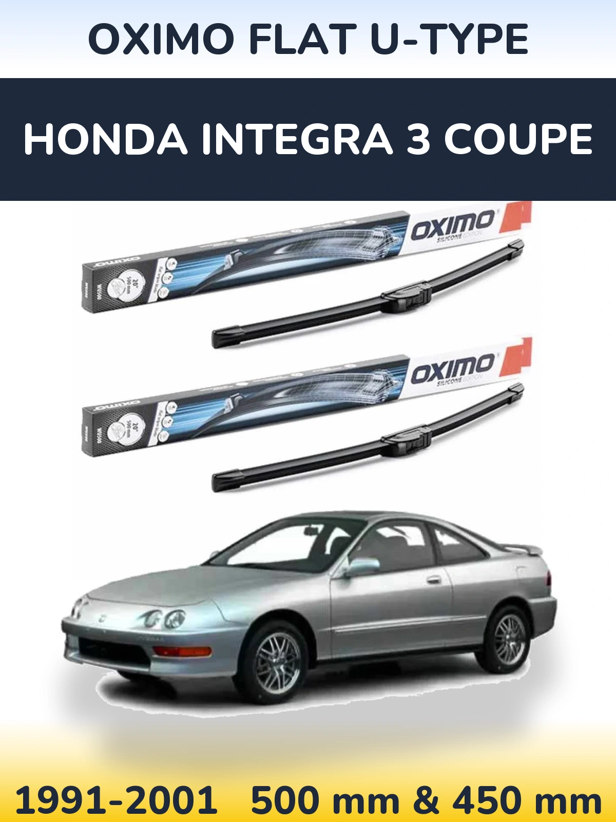 Ștergătoare Oximo Flat U-type pentru Honda Integra 3 coupe