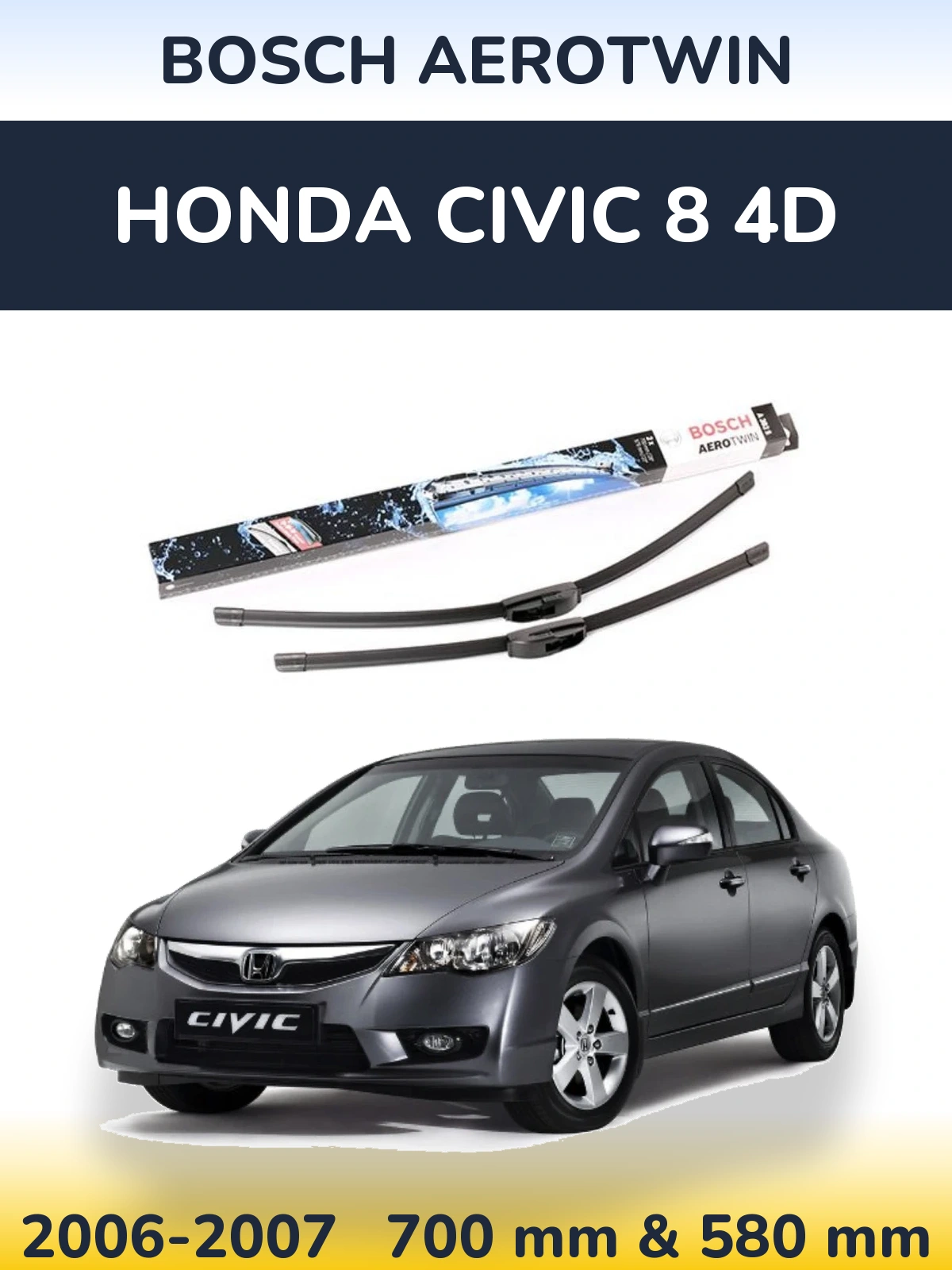 Ștergătoare BOSCH AeroTwin pentru Honda Civic 8 4D
