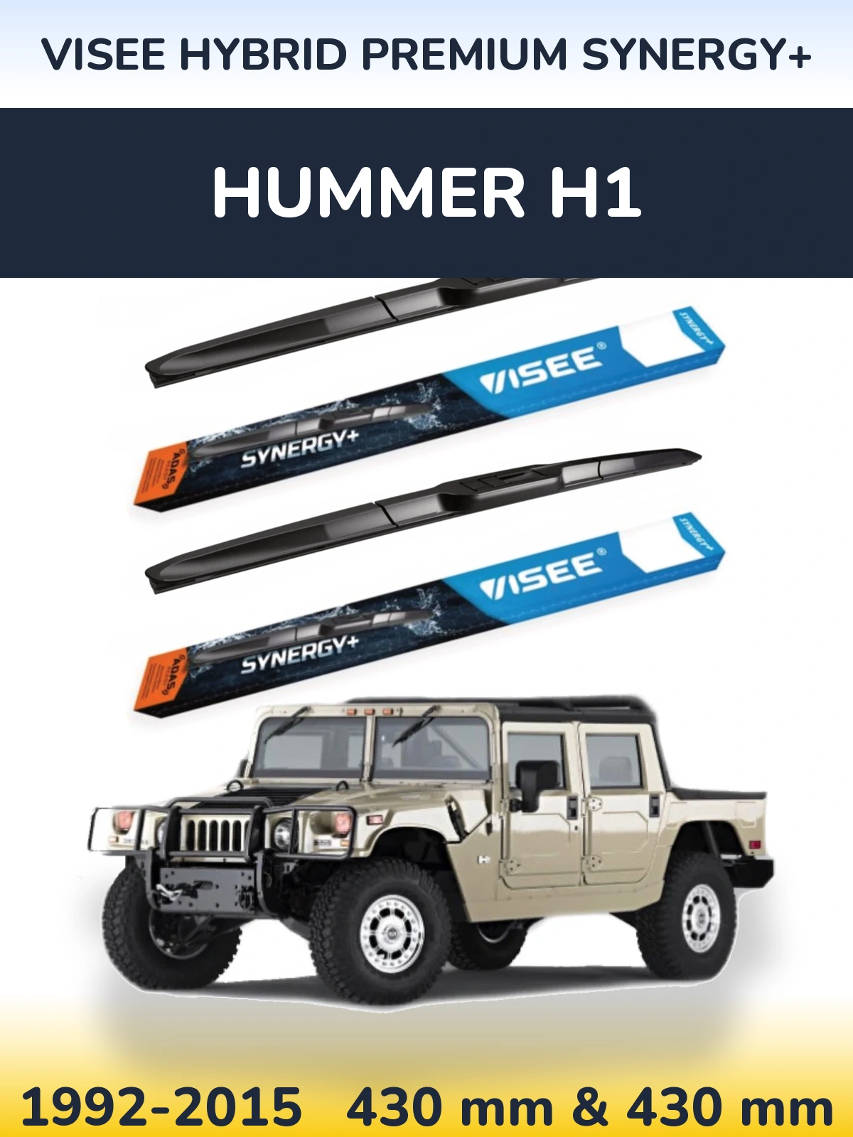 Ștergătoare VISEE HYBRID PREMIUM SYNERGY+ pentru Hummer H1