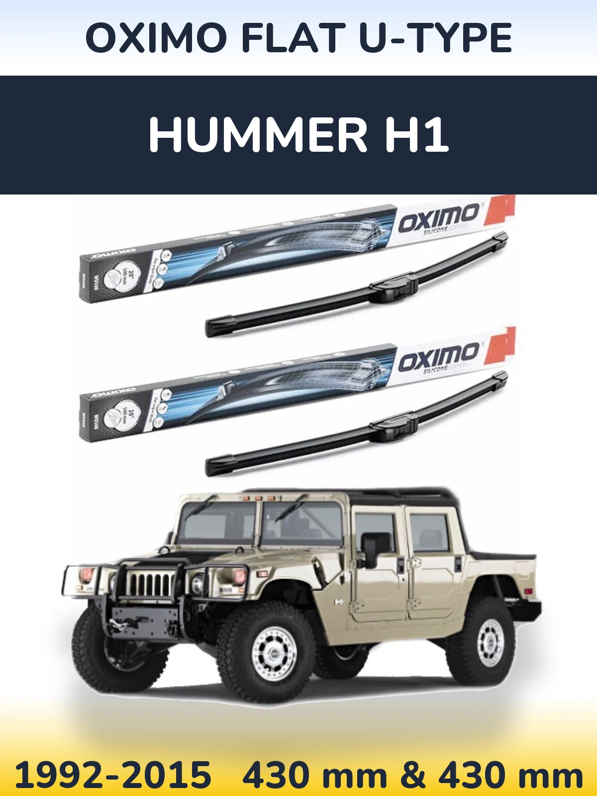 Ștergătoare Oximo Flat U-type pentru Hummer H1