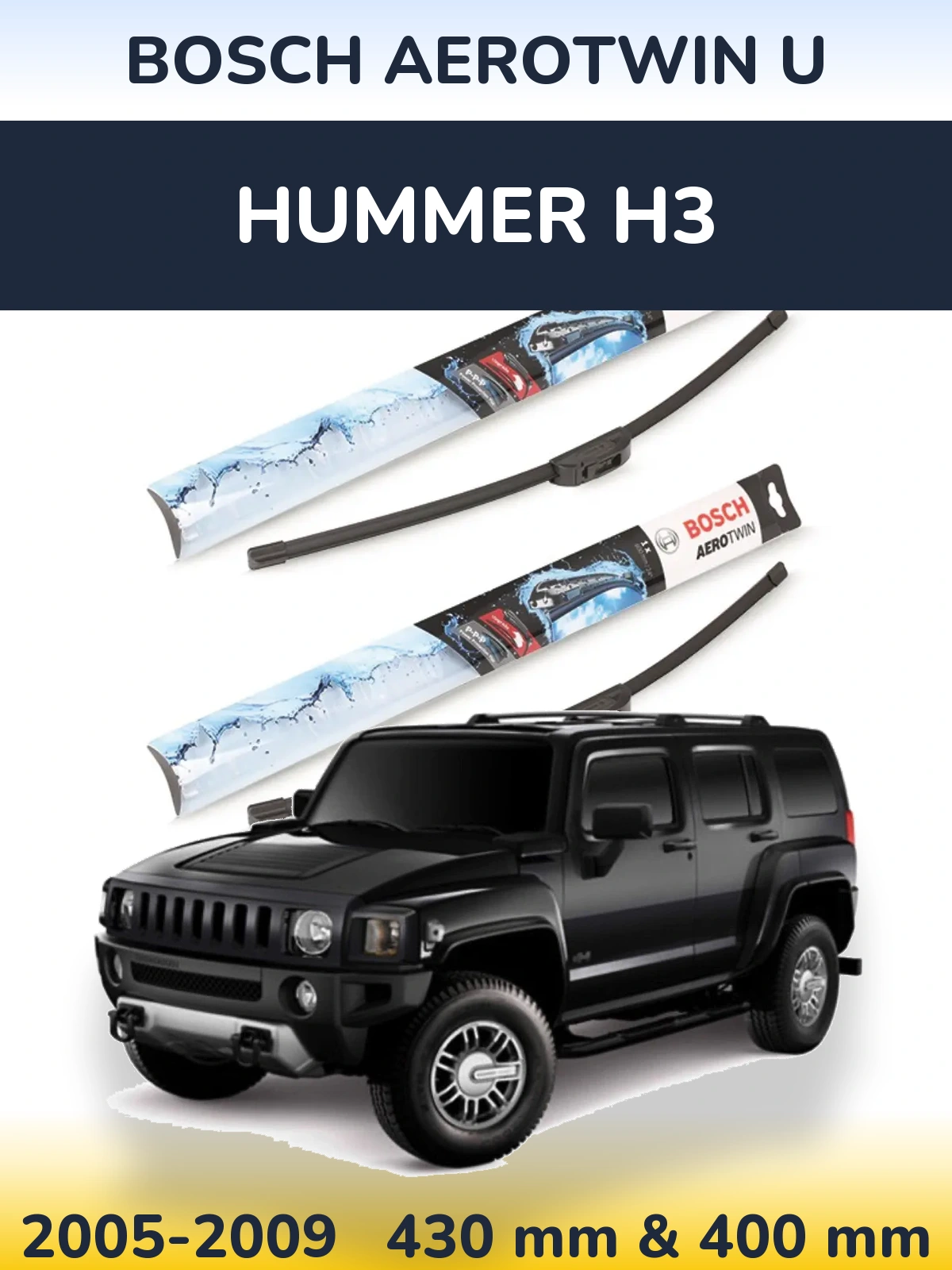 Ștergătoare BOSCH AeroTwin U pentru Hummer H3