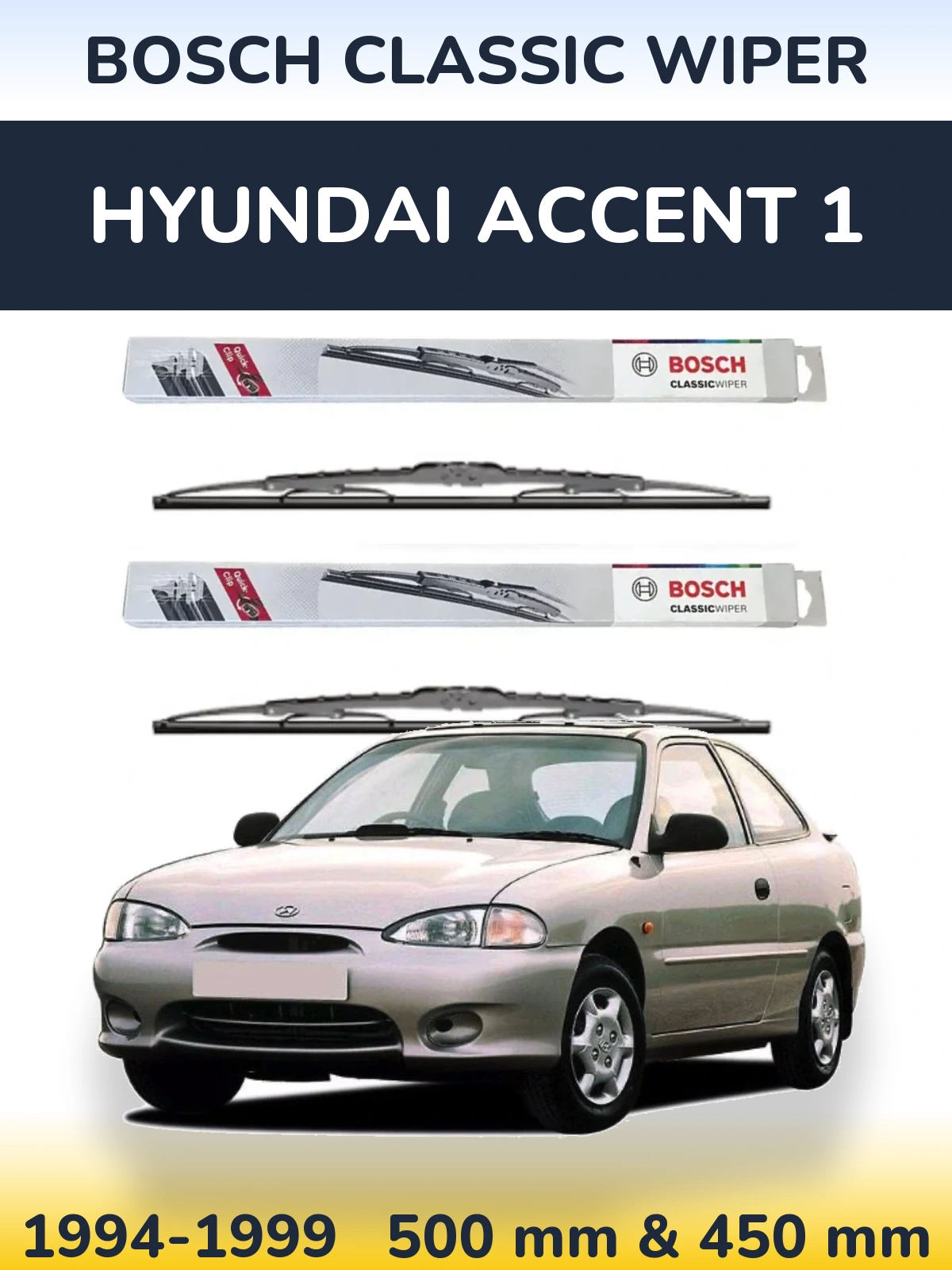 Ștergătoare BOSCH Classic Wiper pentru Hyundai Accent 1