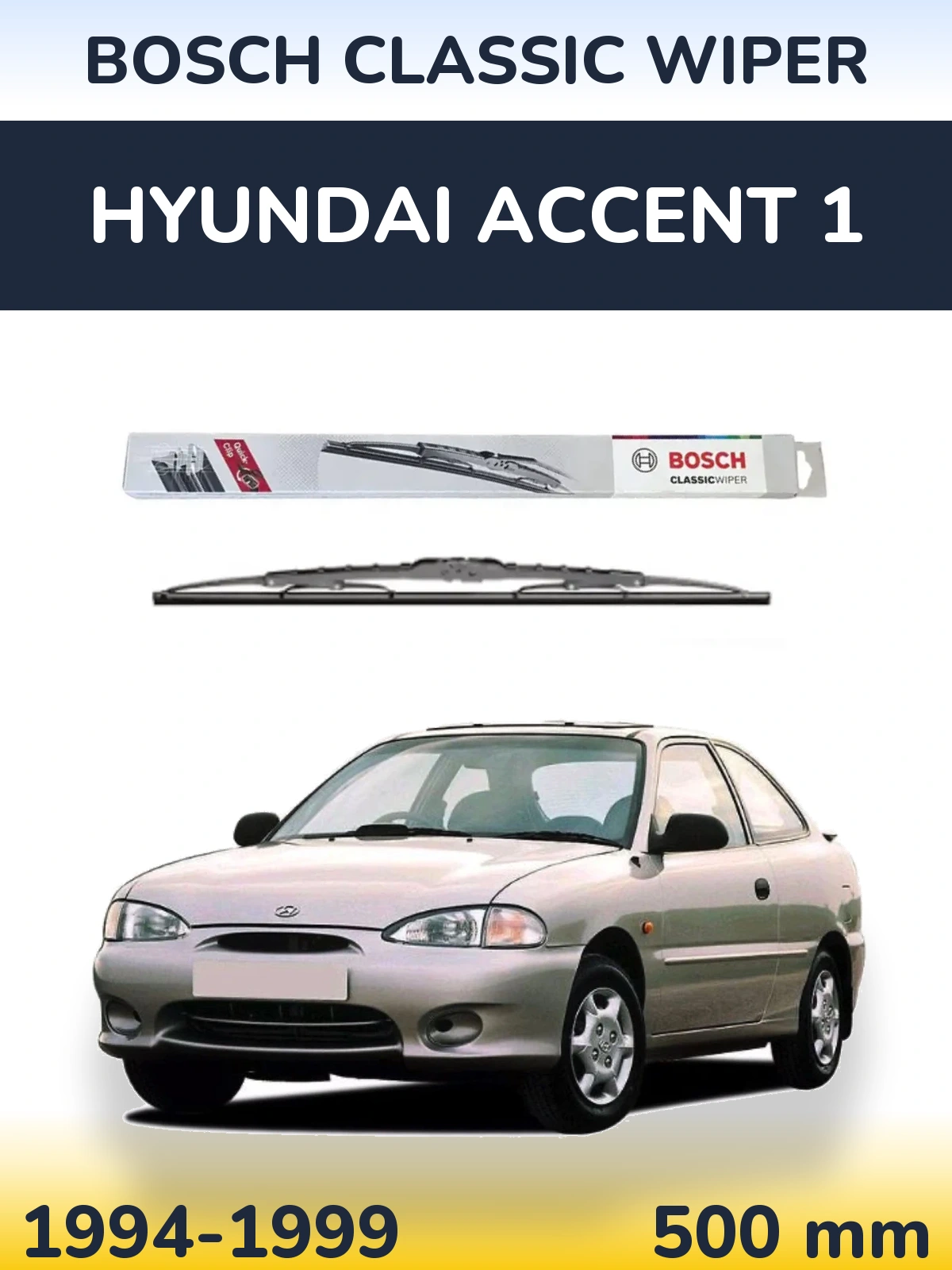 Ștergătoare BOSCH Classic Wiper pentru Hyundai Accent 1